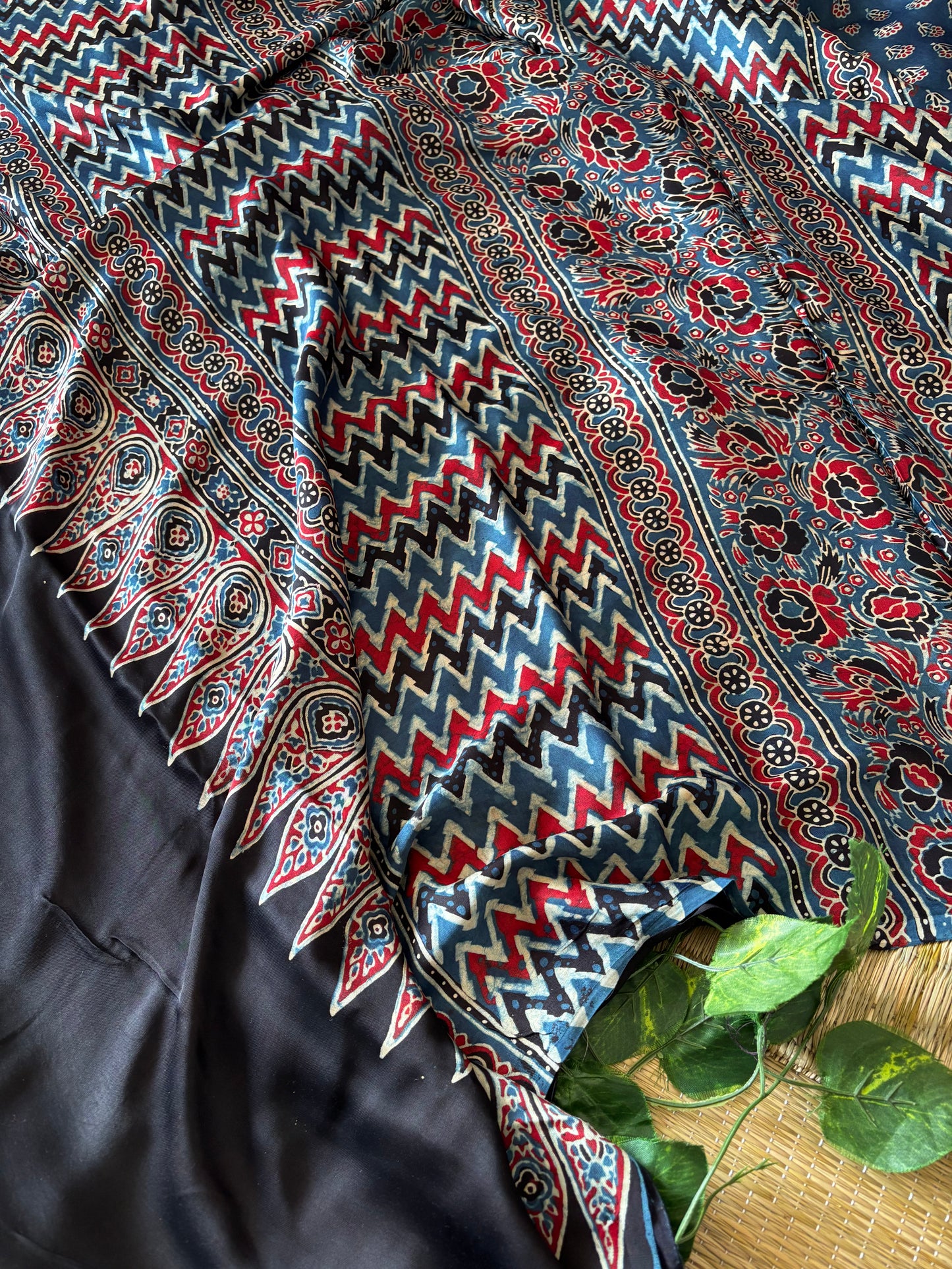 Ajrakh Modal Silk Saree