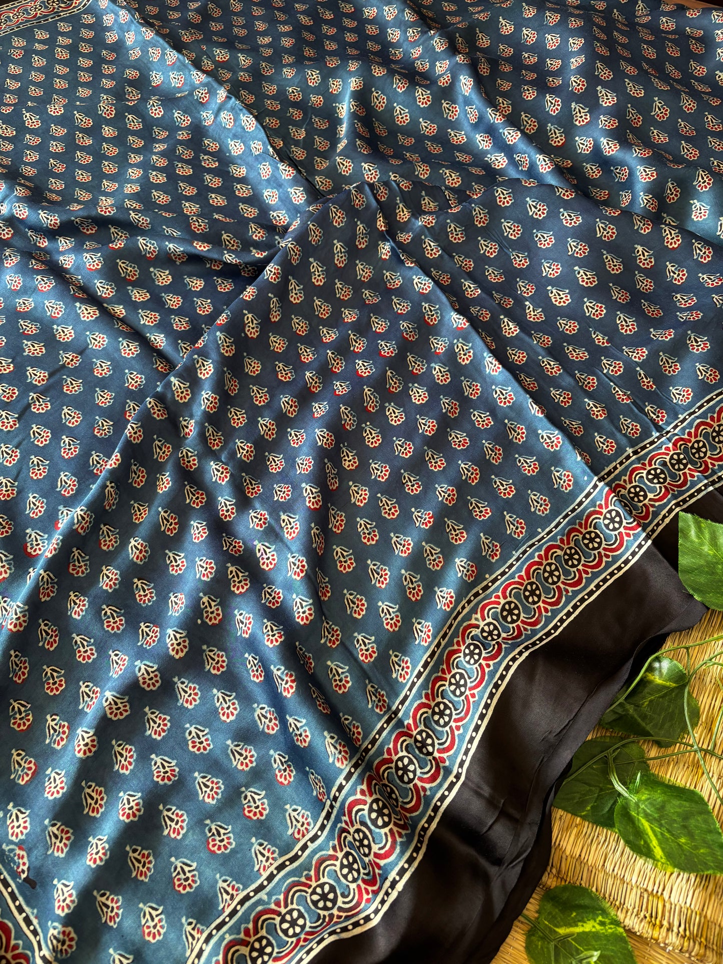 Ajrakh Modal Silk Saree