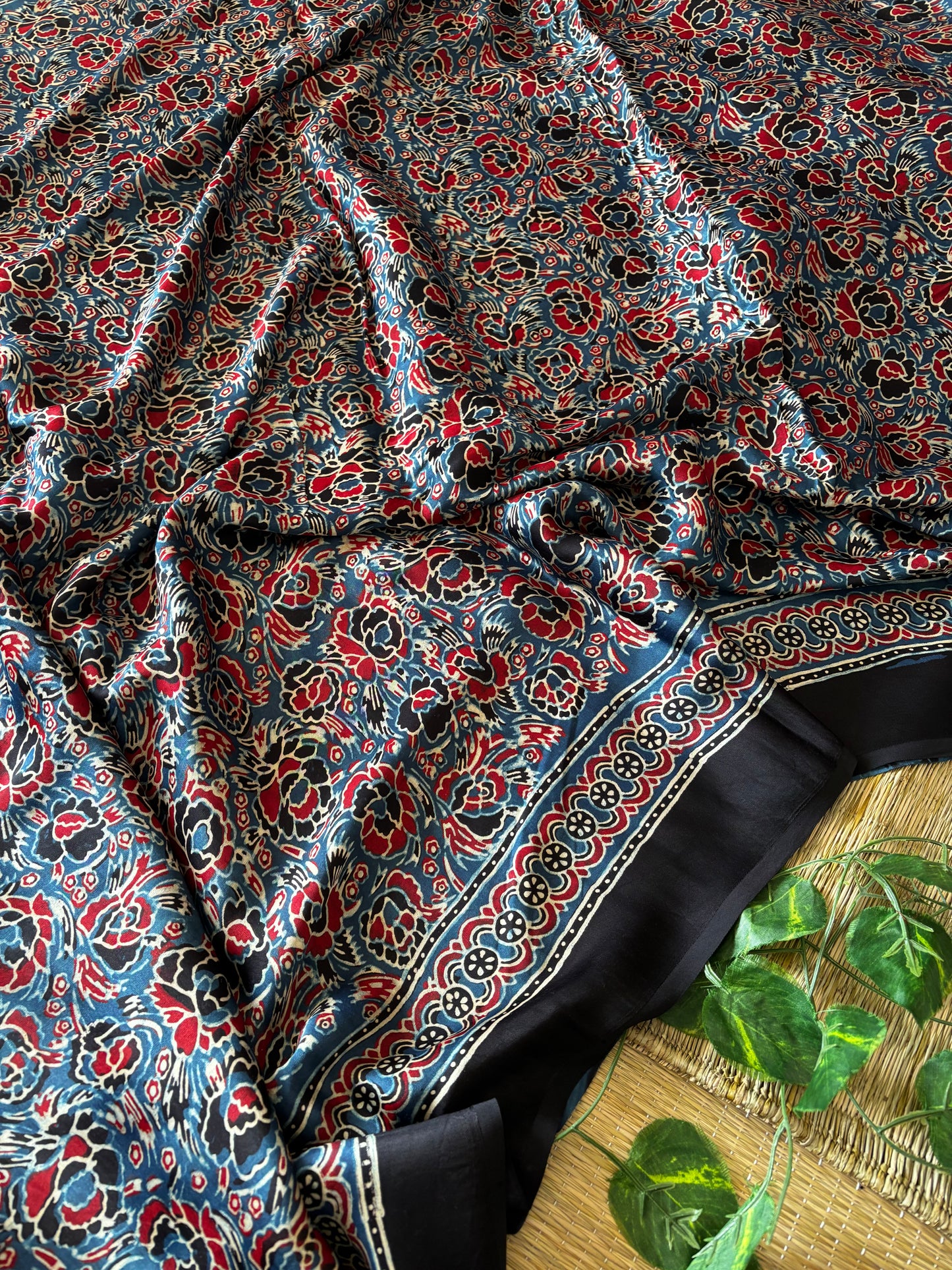 Ajrakh Modal Silk Saree