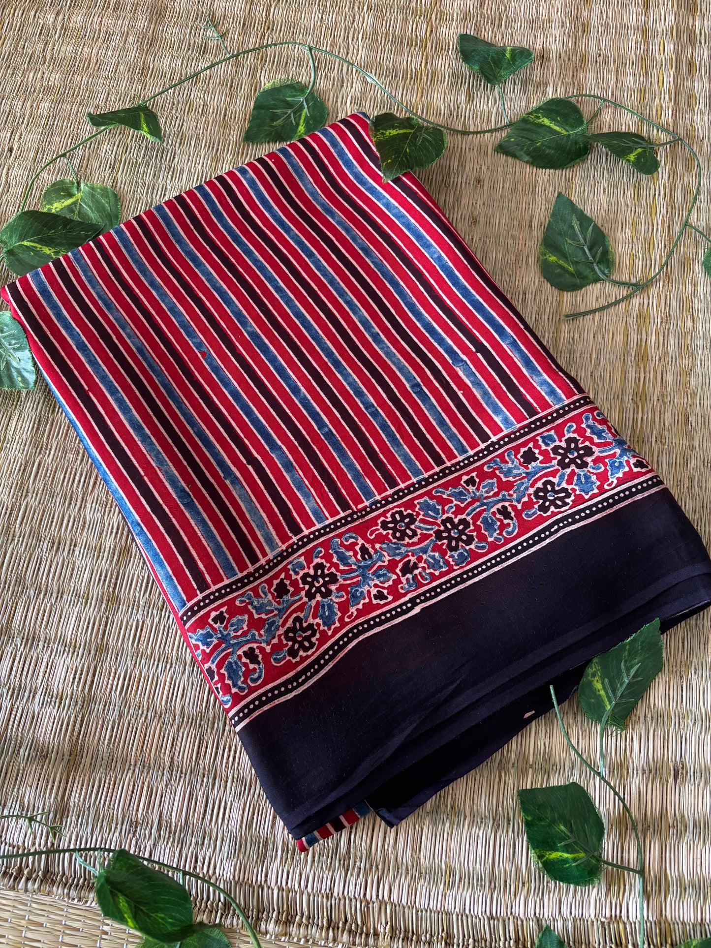 Ajrakh Modal Silk Saree