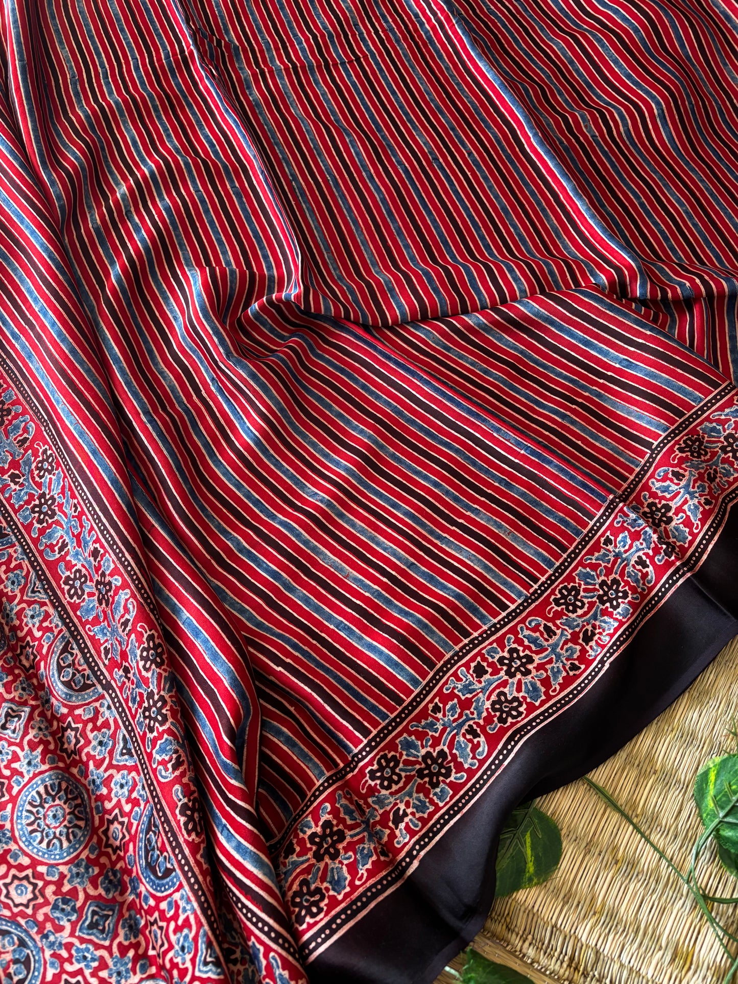 Ajrakh Modal Silk Saree