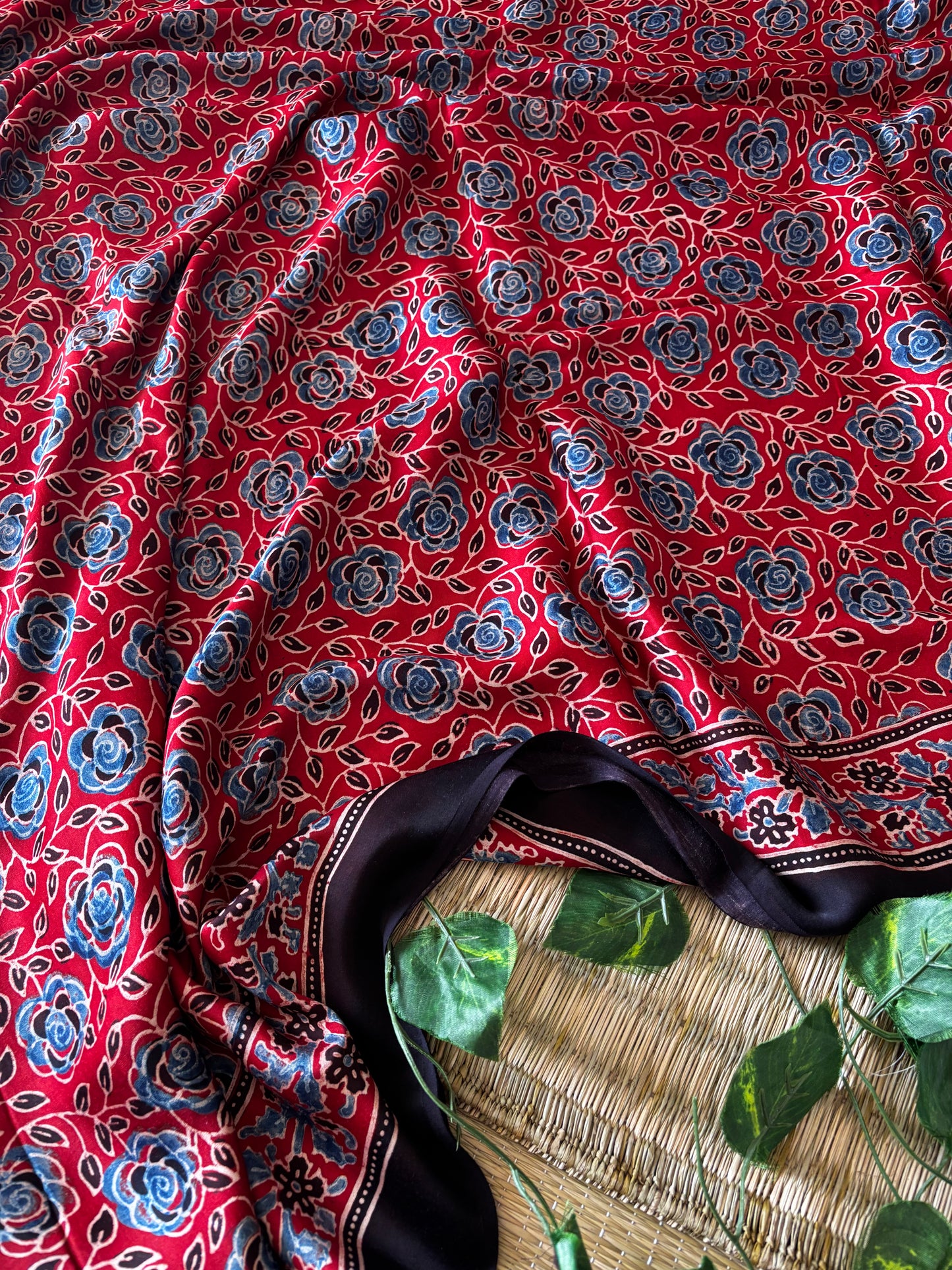 Ajrakh Modal Silk Saree