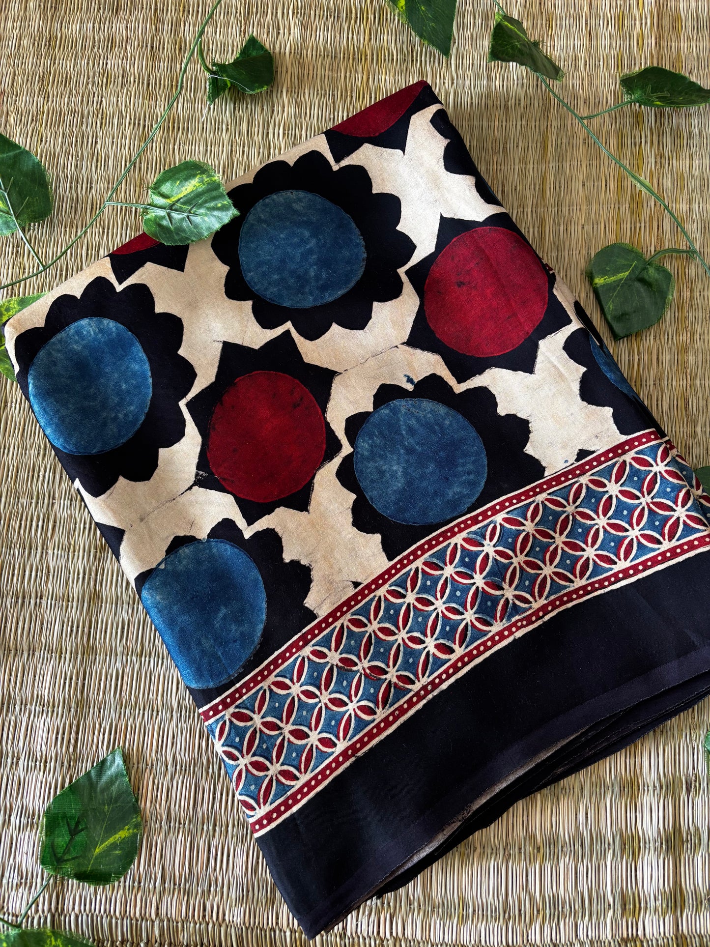 Ajrakh Modal Silk Saree