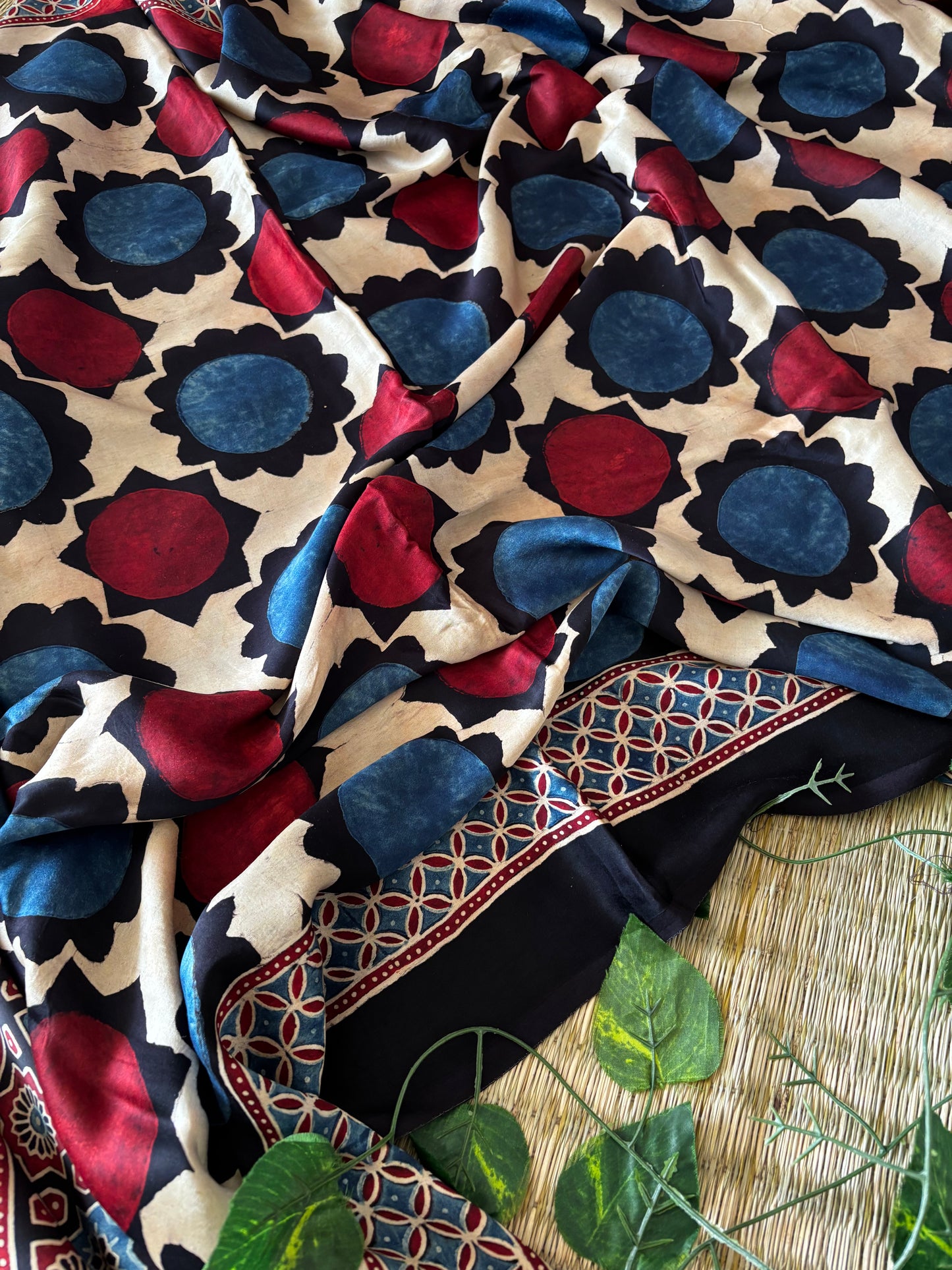 Ajrakh Modal Silk Saree