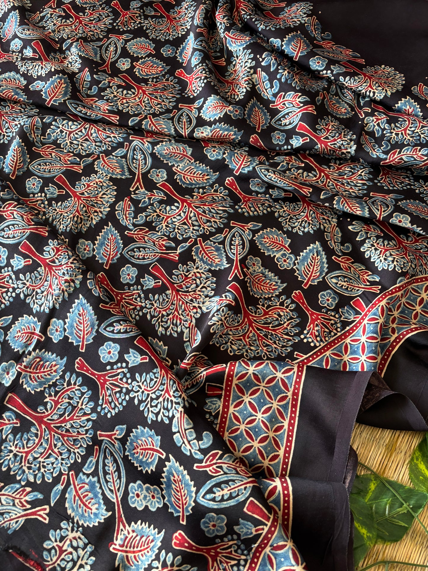 Ajrakh Modal Silk Saree