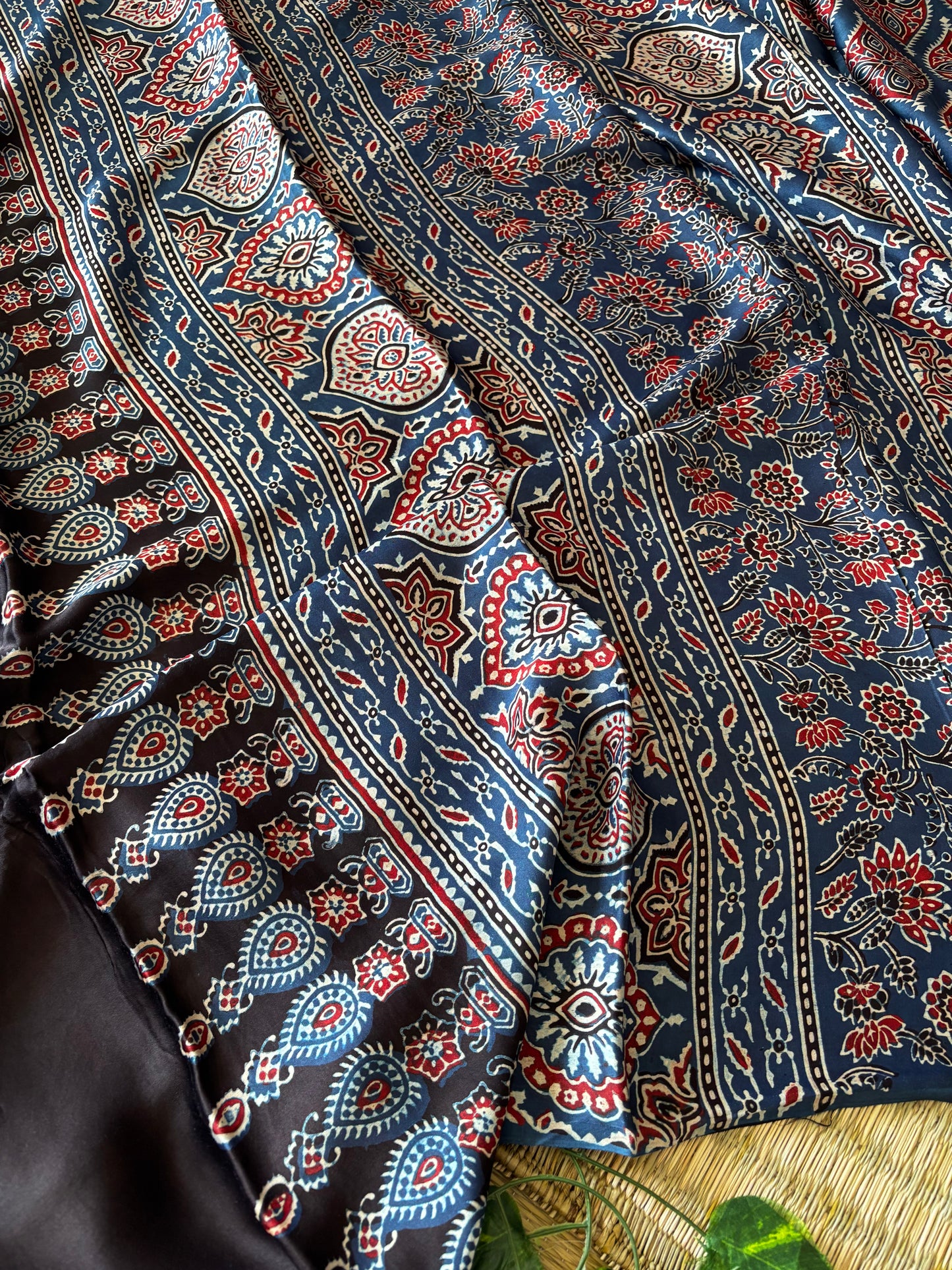 Ajrakh Modal Silk Saree