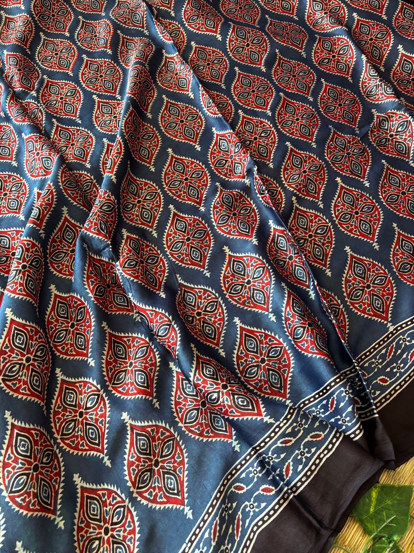 Ajrakh Modal Silk Saree