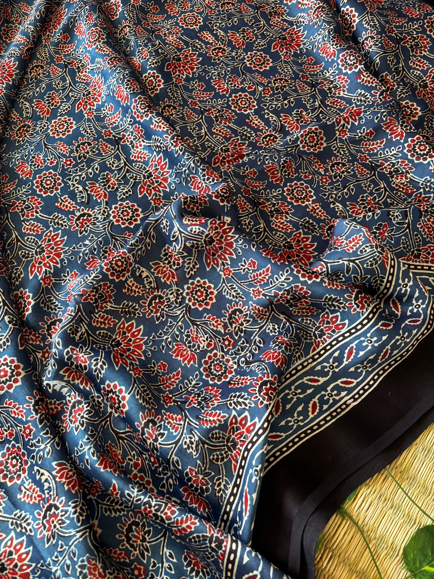 Ajrakh Modal Silk Saree