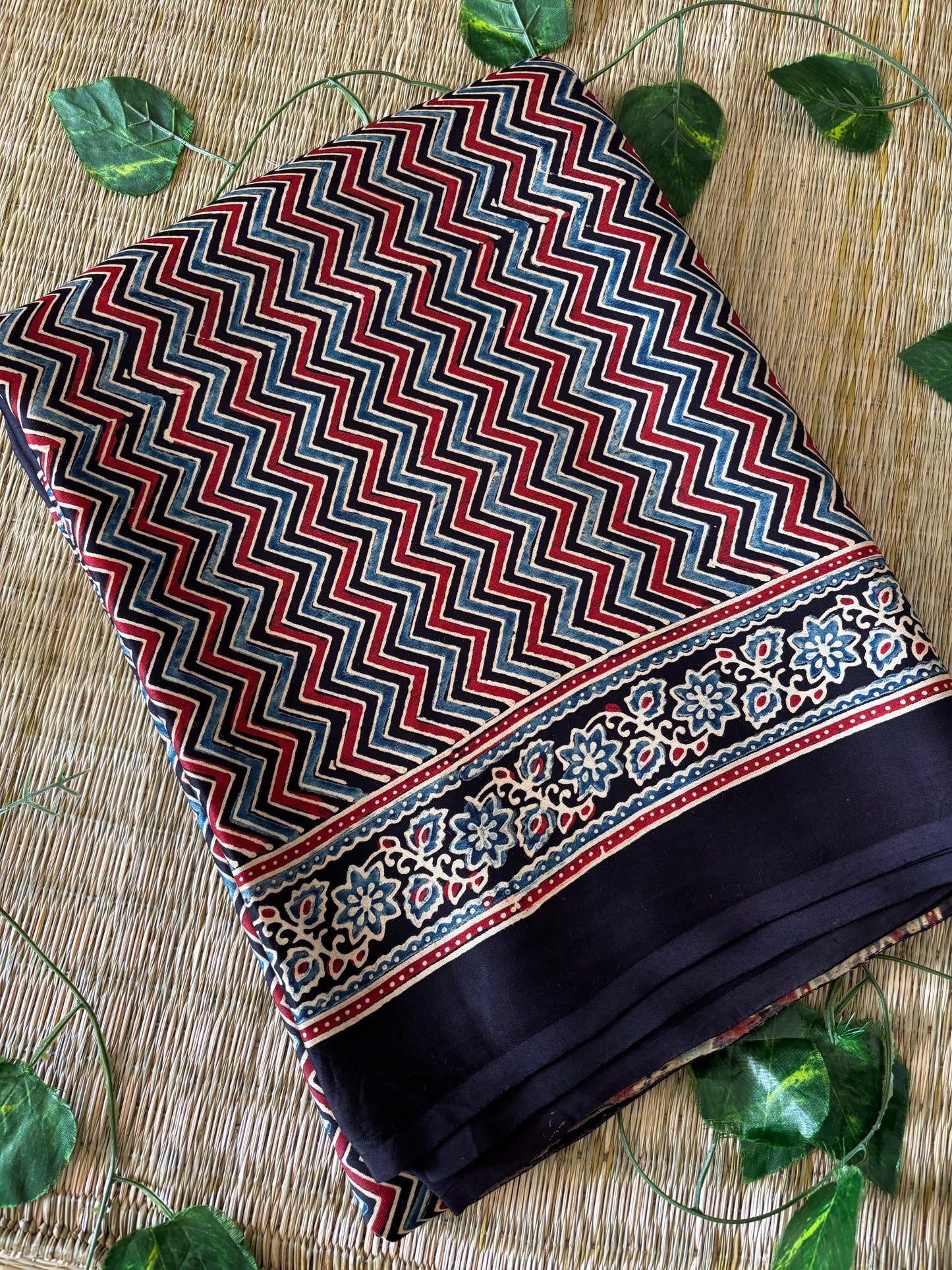 Ajrakh Modal Silk Saree
