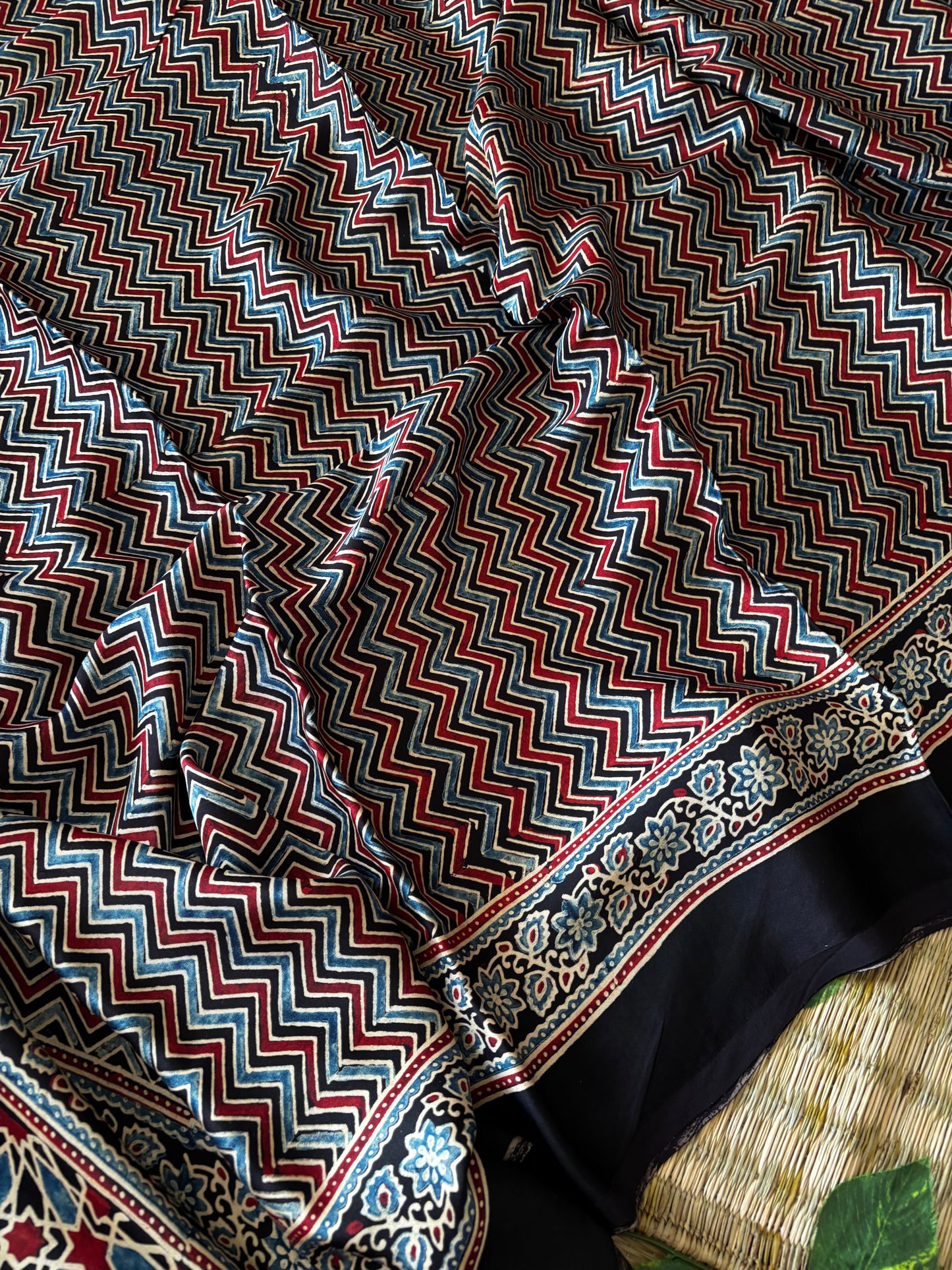 Ajrakh Modal Silk Saree