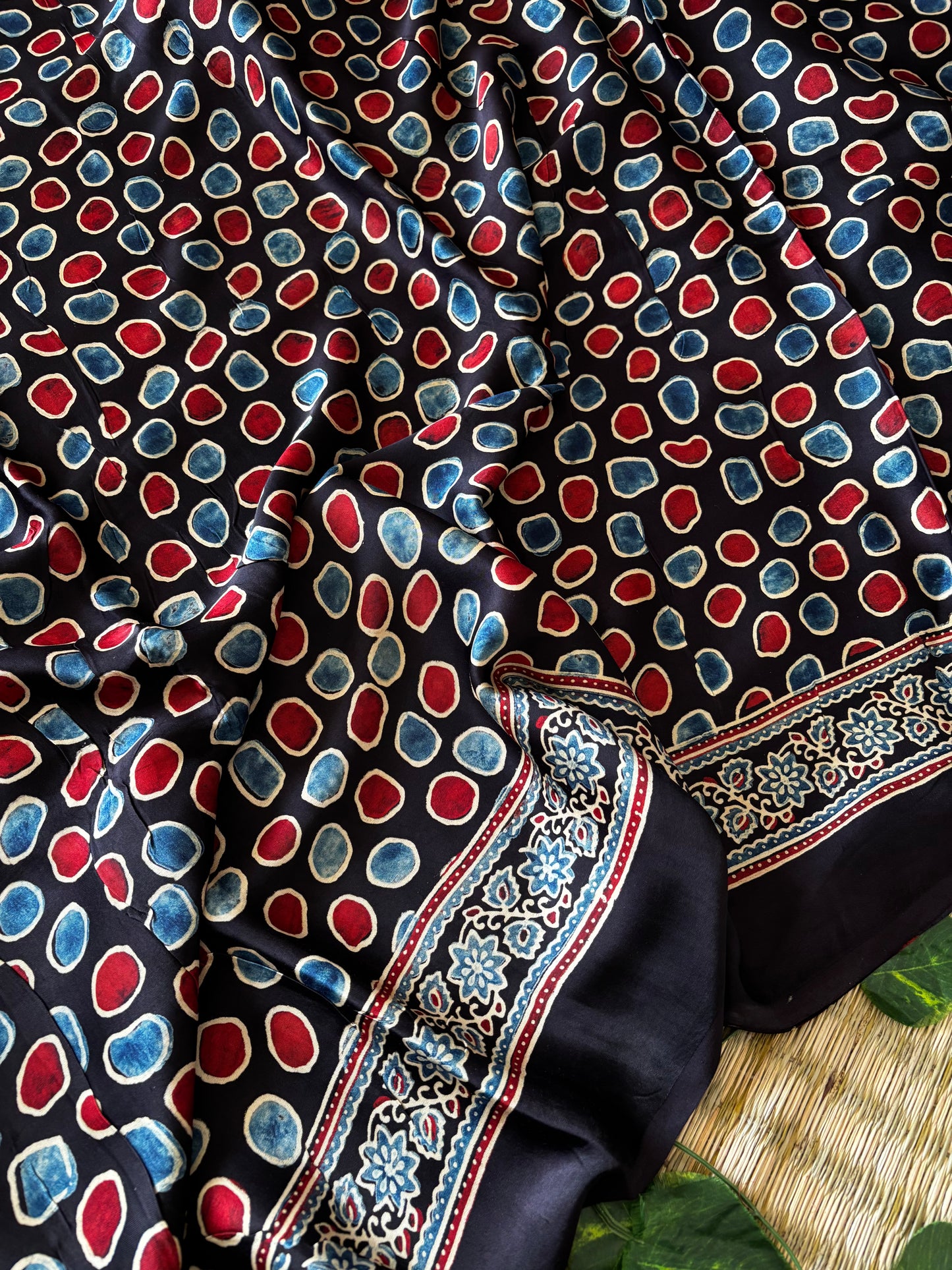 Ajrakh Modal Silk Saree
