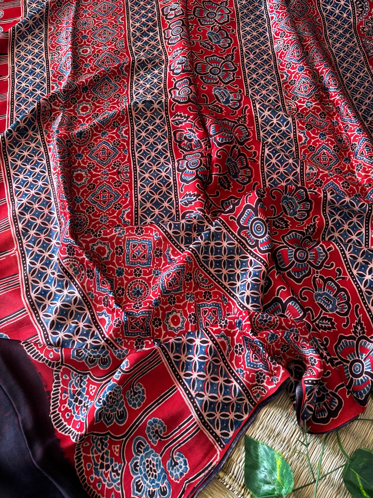 Ajrakh Modal Silk Saree