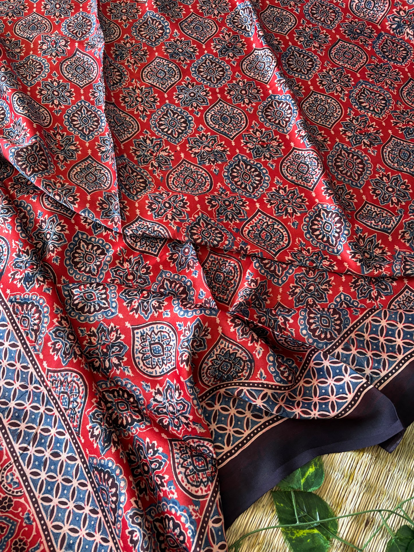 Ajrakh Modal Silk Saree