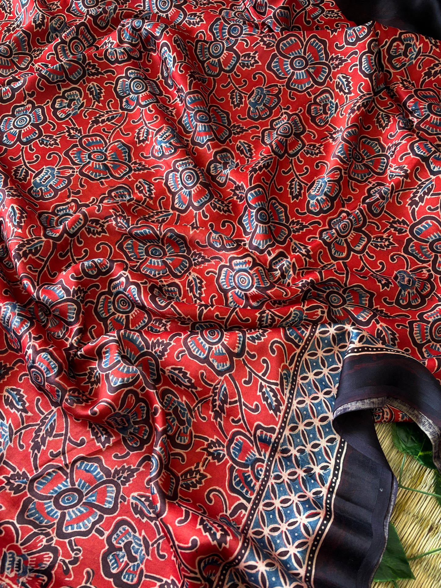 Ajrakh Modal Silk Saree