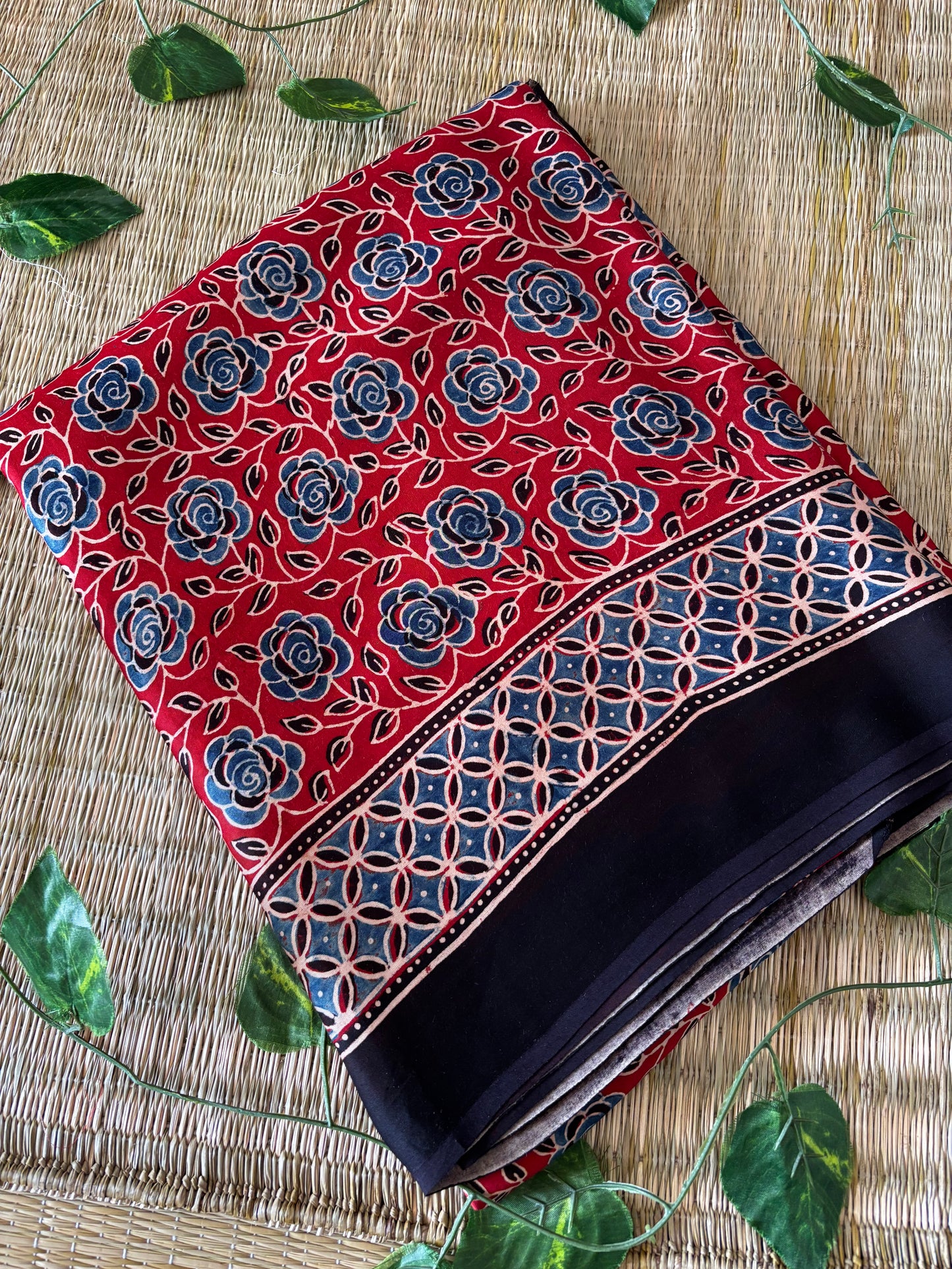 Ajrakh Modal Silk Saree