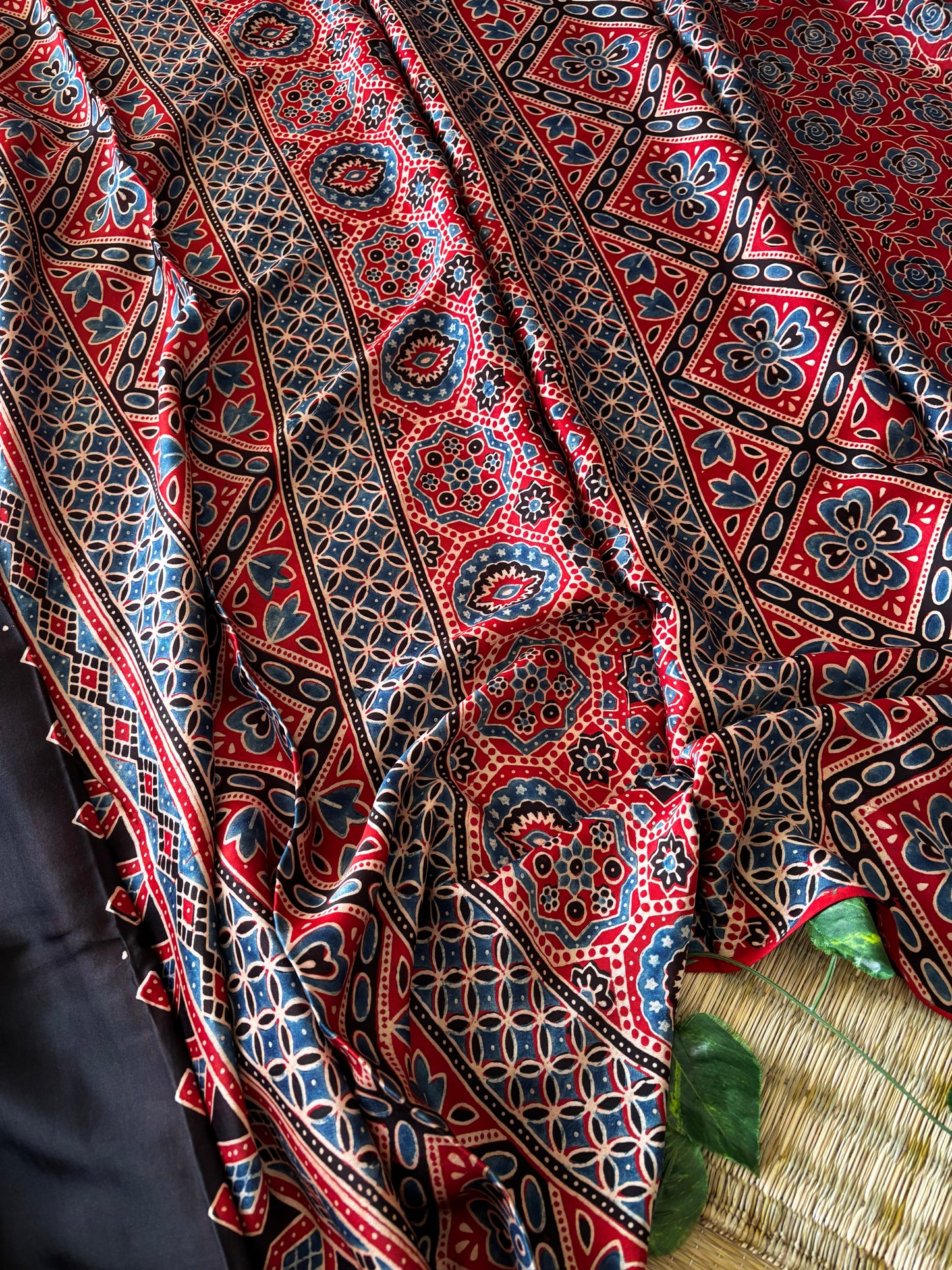 Ajrakh Modal Silk Saree