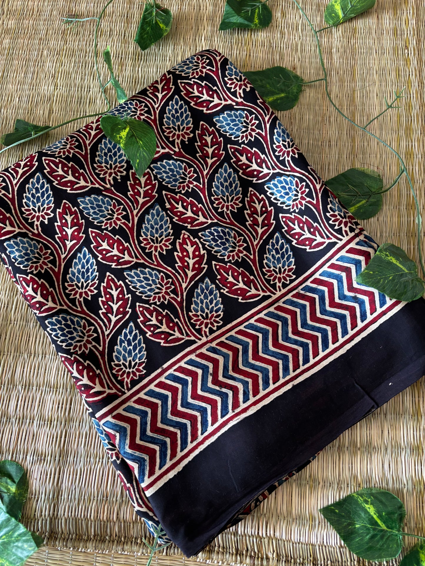 Ajrakh Modal Silk Saree