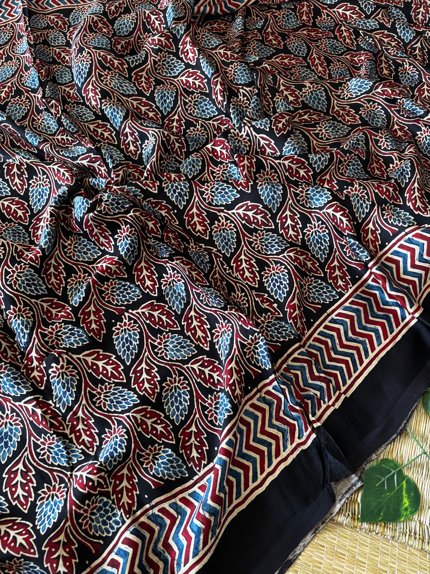 Ajrakh Modal Silk Saree