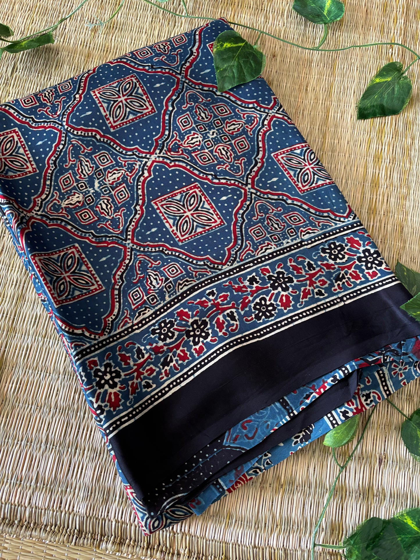 Ajrakh Modal Silk Saree