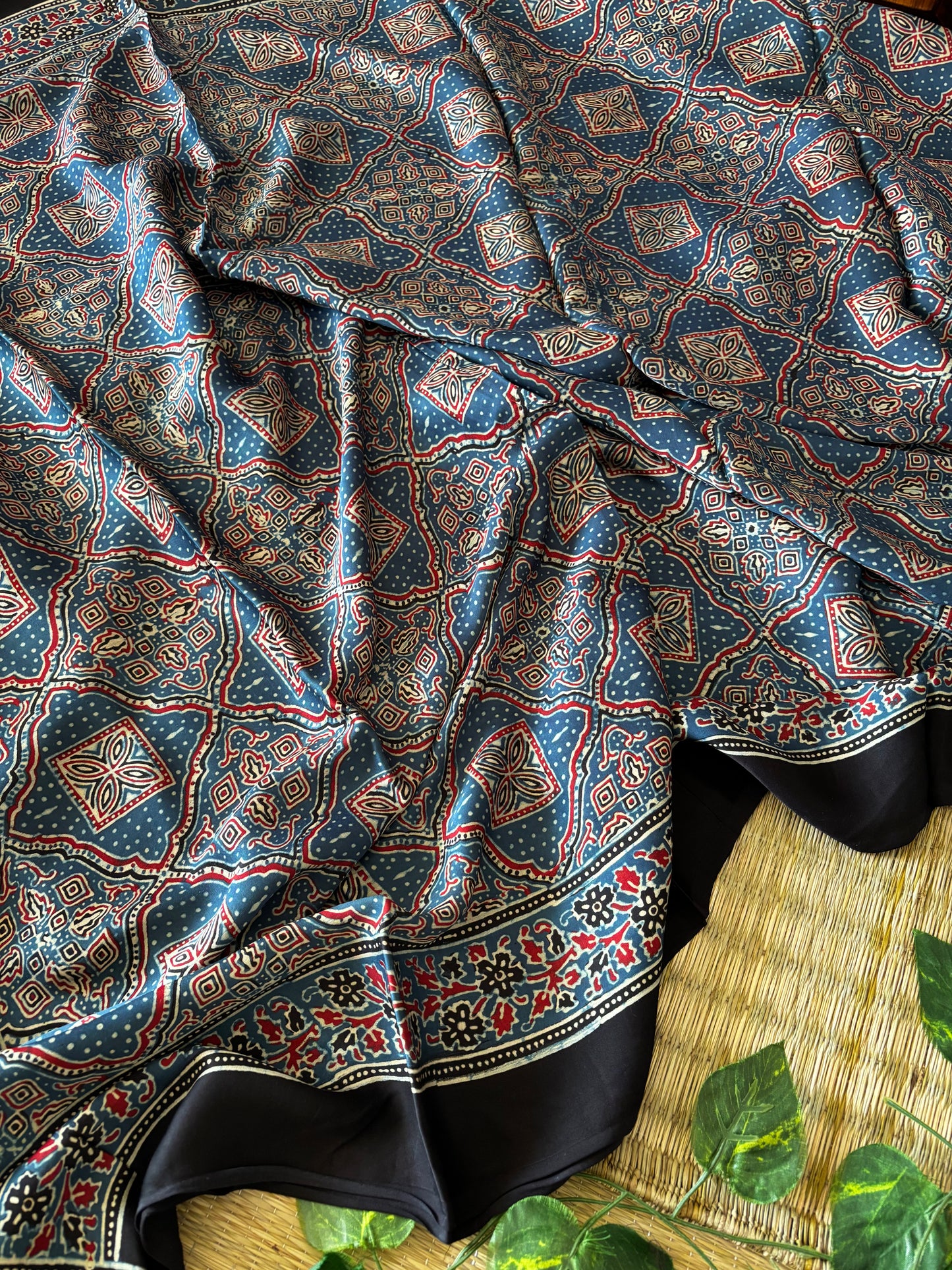 Ajrakh Modal Silk Saree
