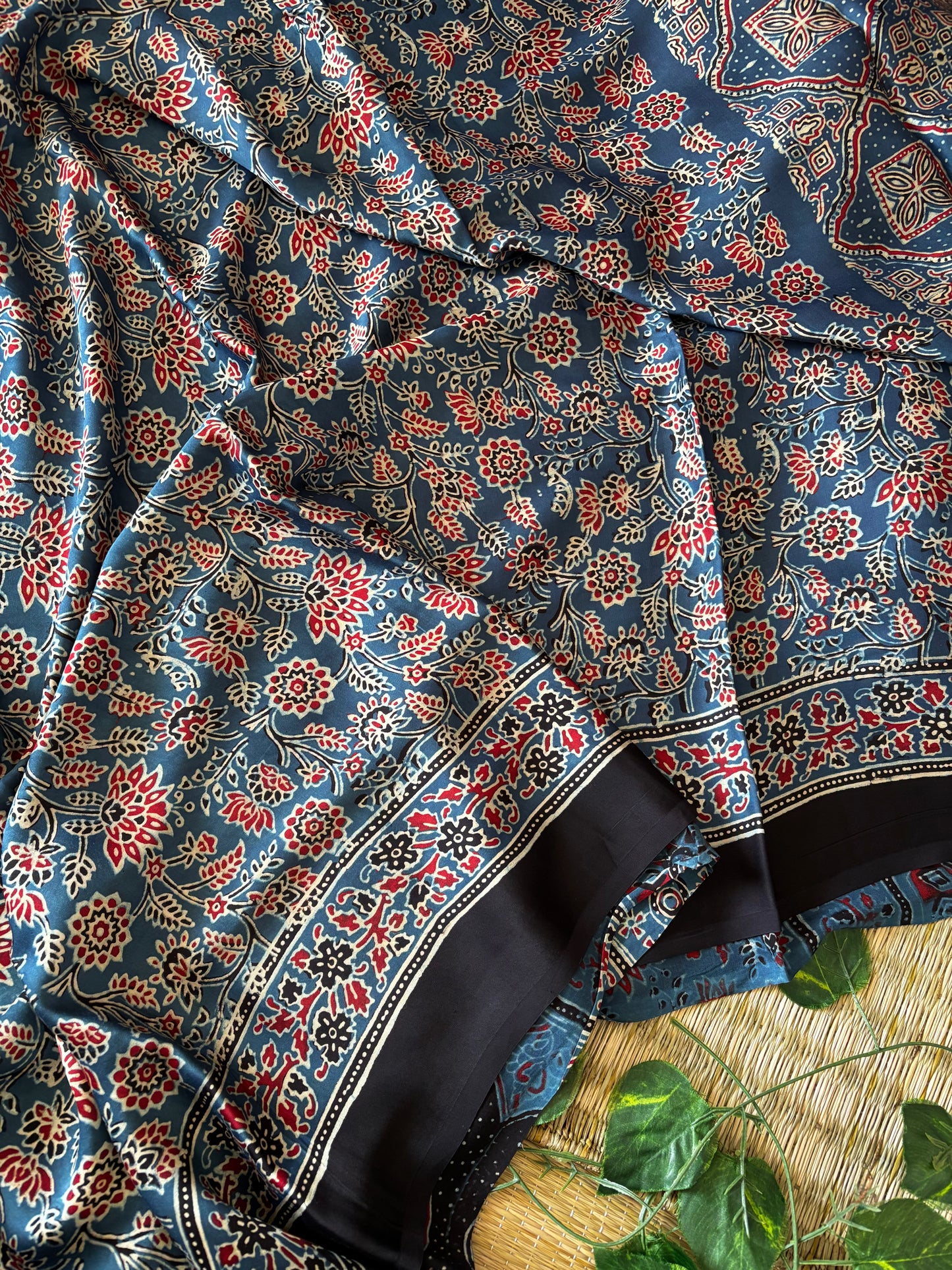 Ajrakh Modal Silk Saree