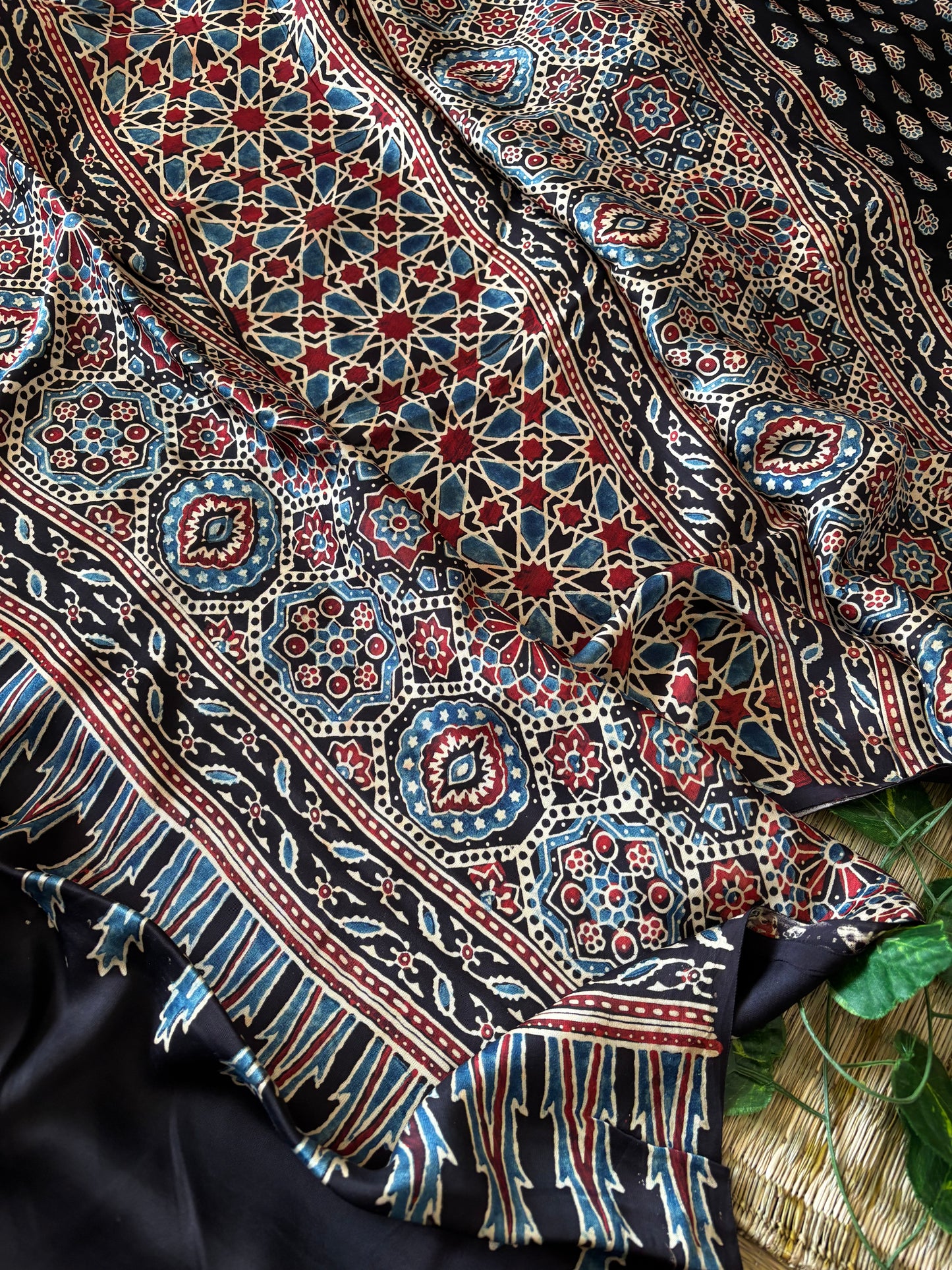 Ajrakh Modal Silk Saree