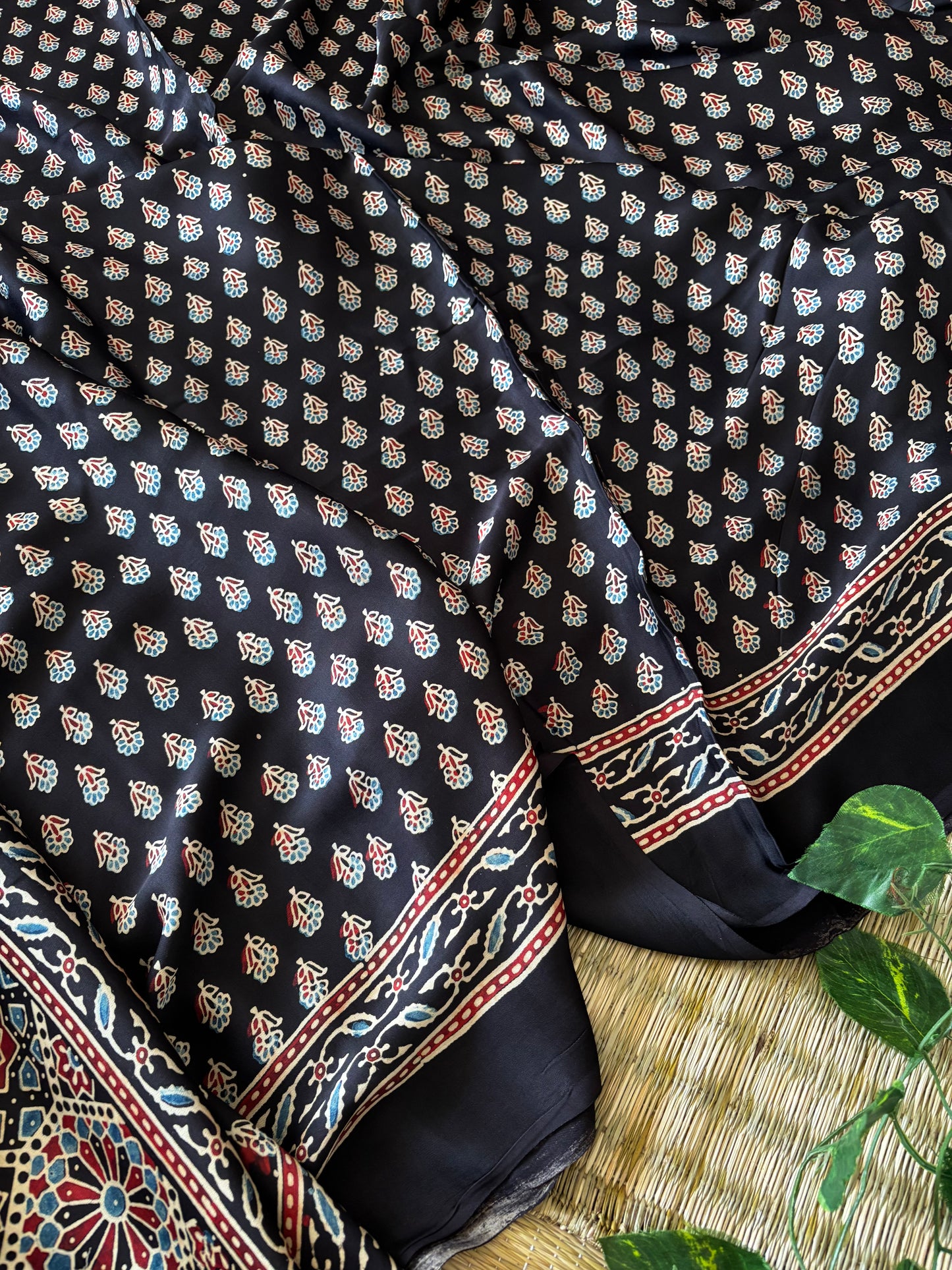 Ajrakh Modal Silk Saree