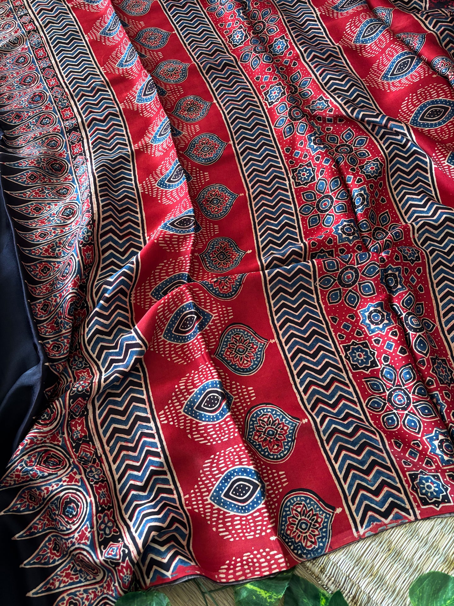 Ajrakh Modal Silk Saree
