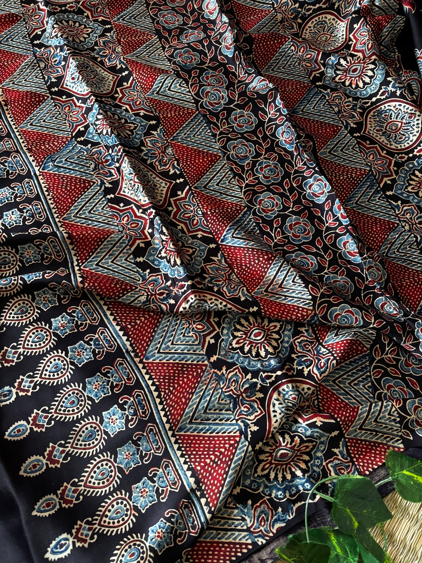 Ajrakh Modal Silk Saree