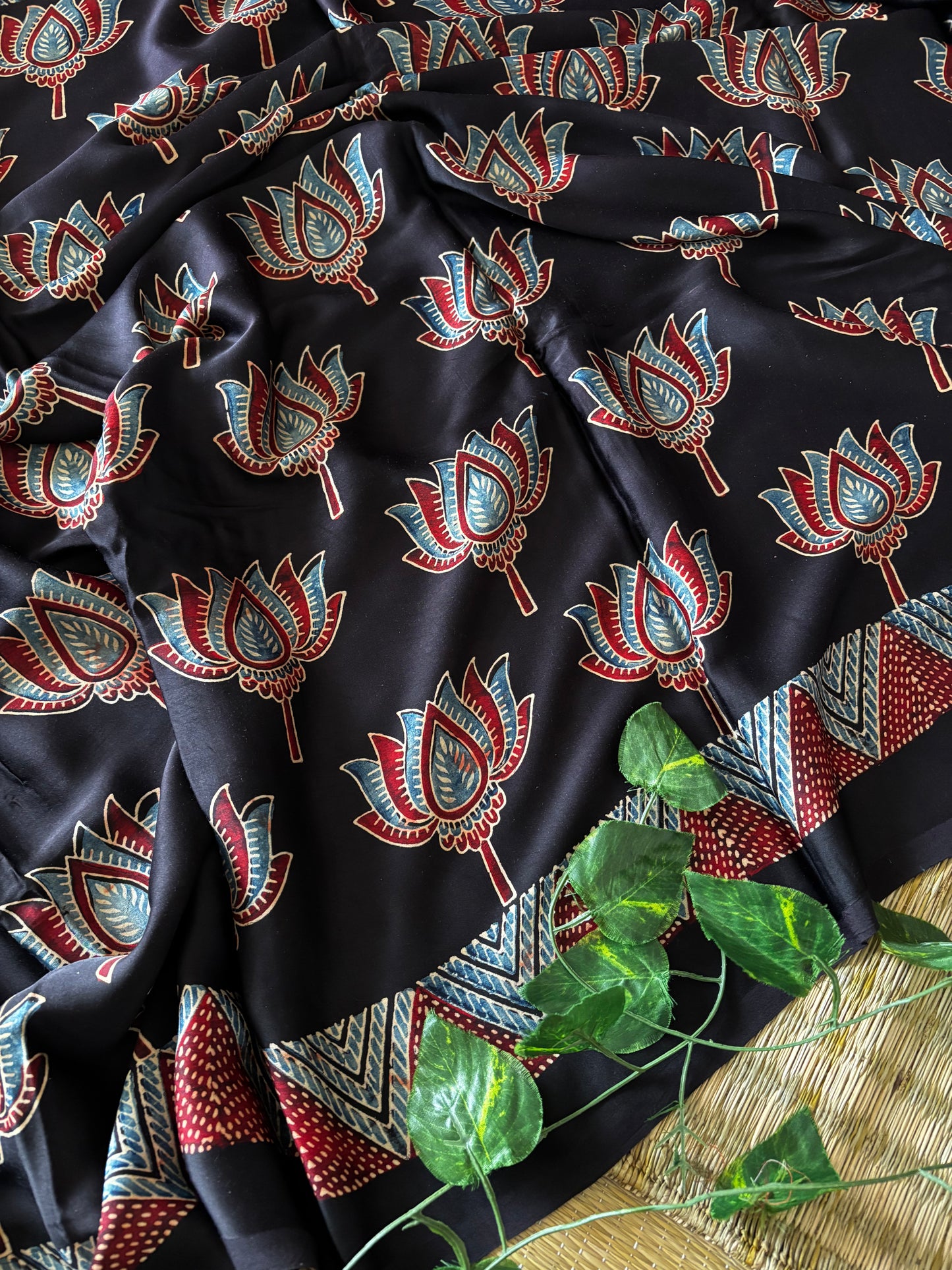 Ajrakh Modal Silk Saree