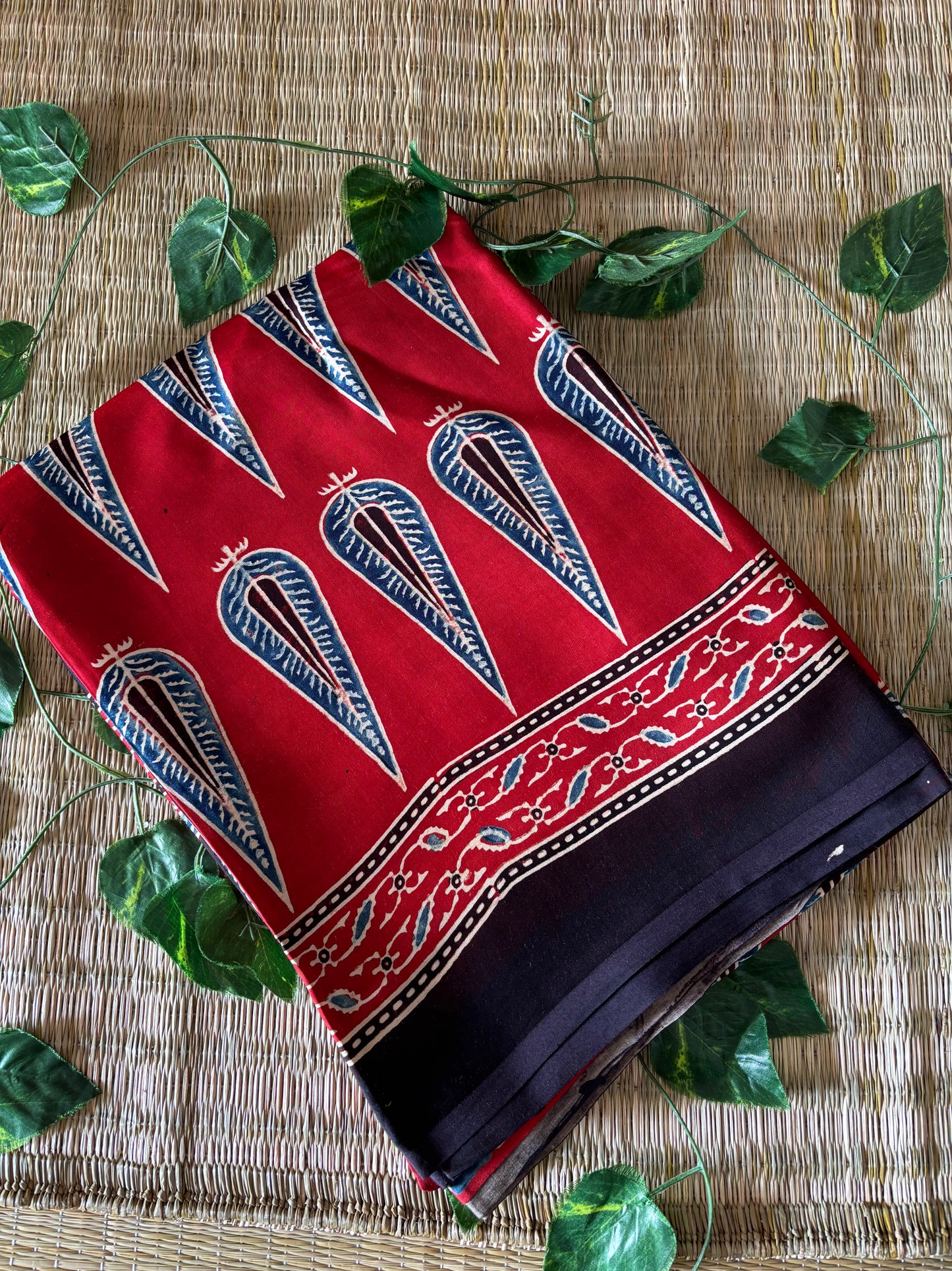 Ajrakh Modal Silk Saree