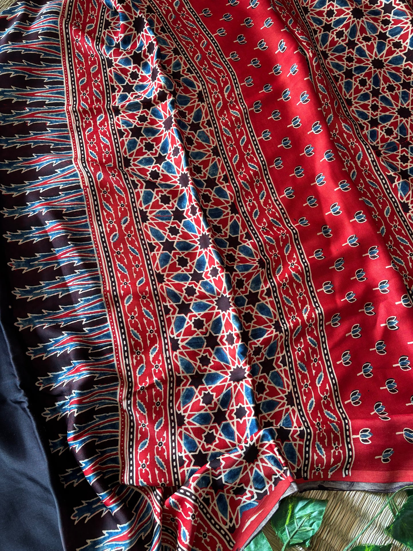 Ajrakh Modal Silk Saree