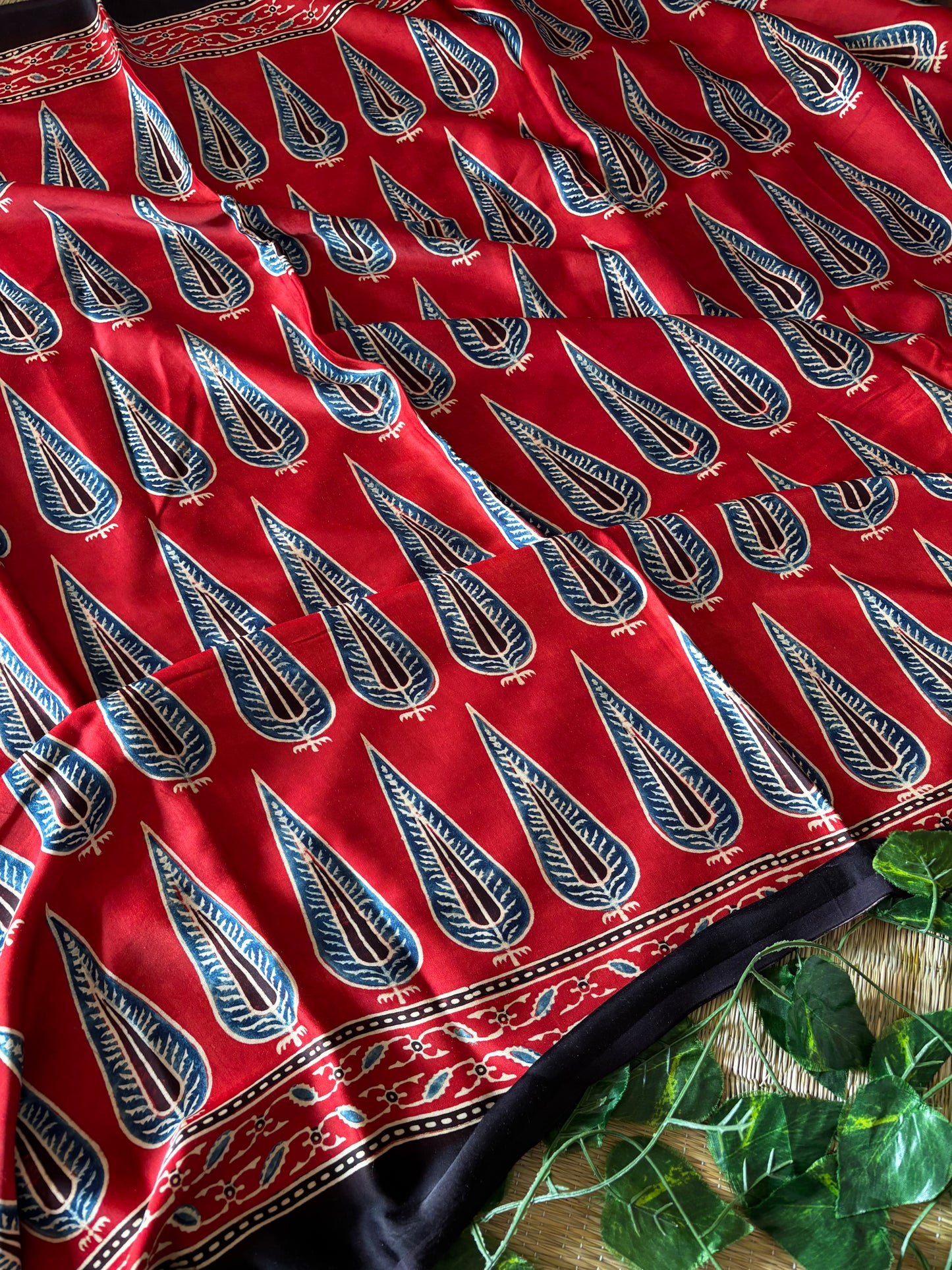 Ajrakh Modal Silk Saree