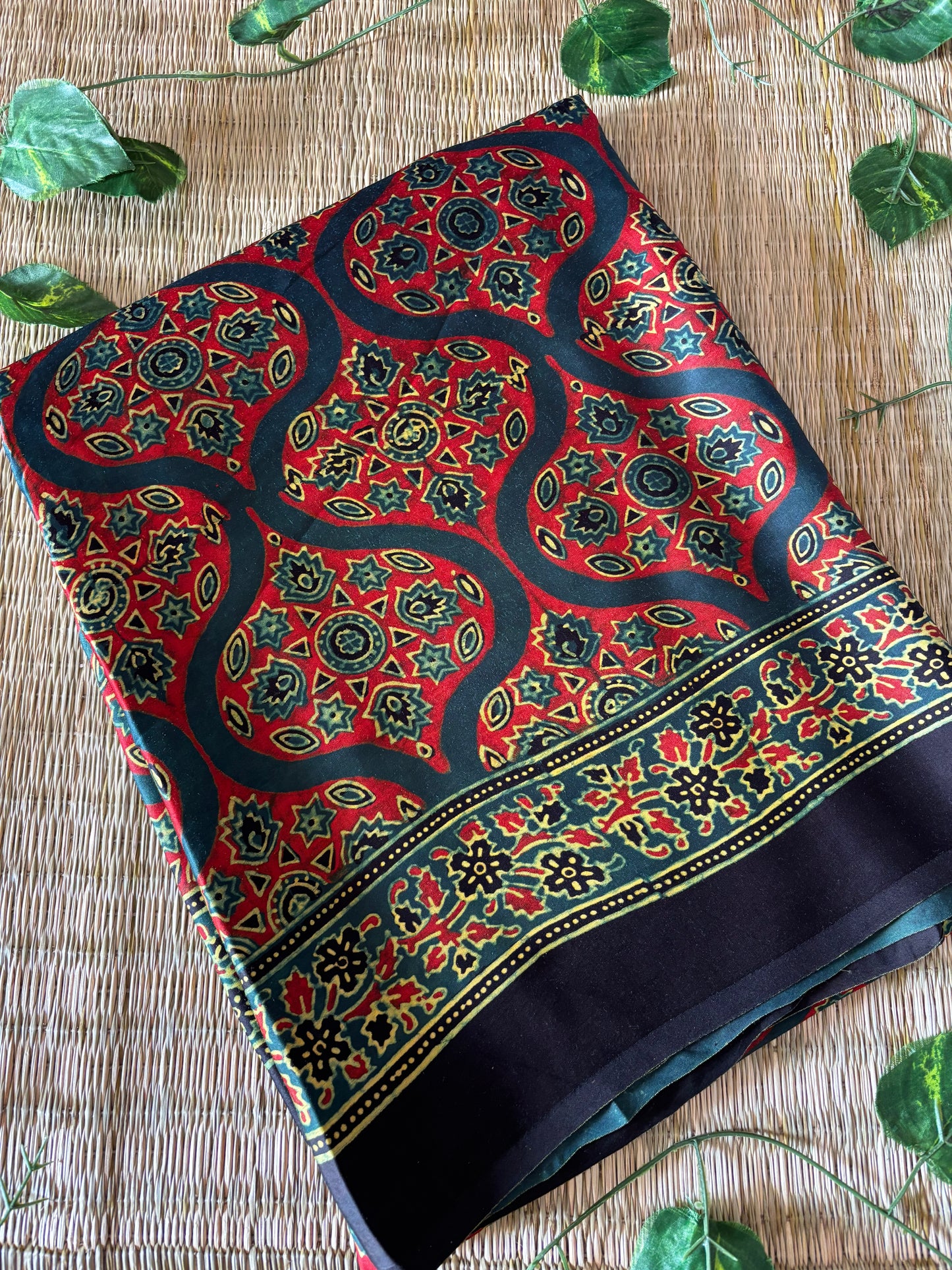 Ajrakh Modal Silk Saree