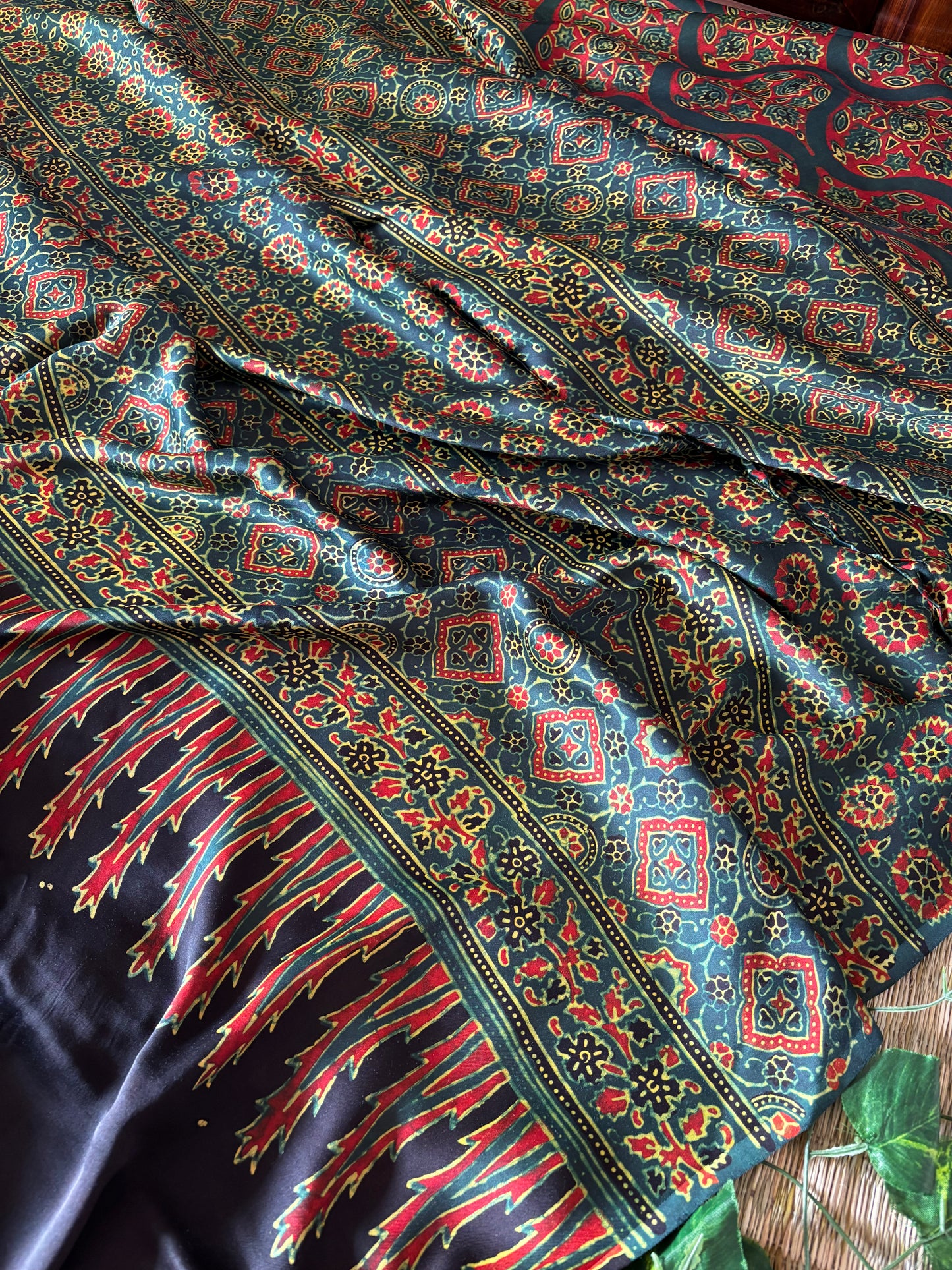 Ajrakh Modal Silk Saree
