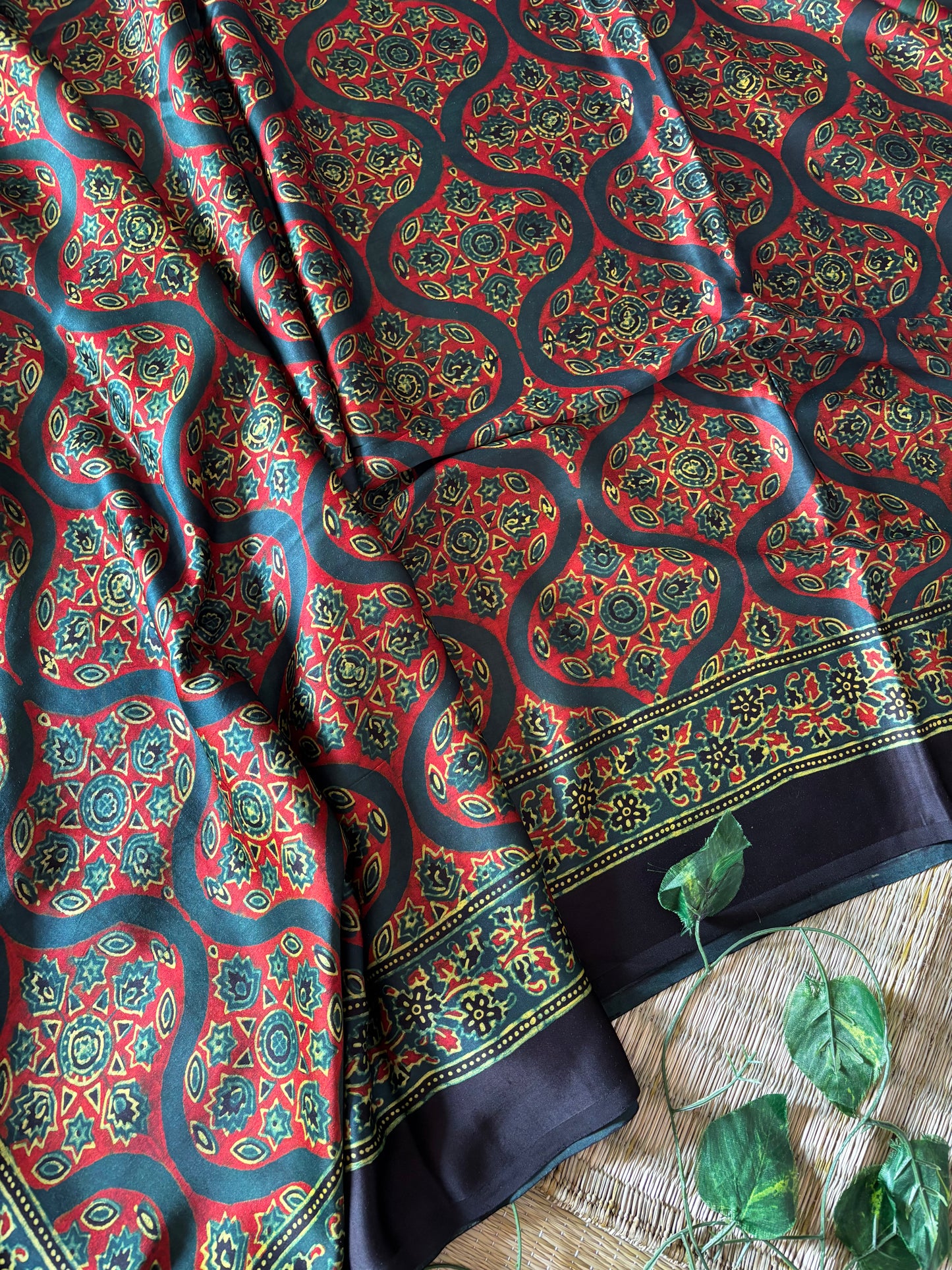 Ajrakh Modal Silk Saree