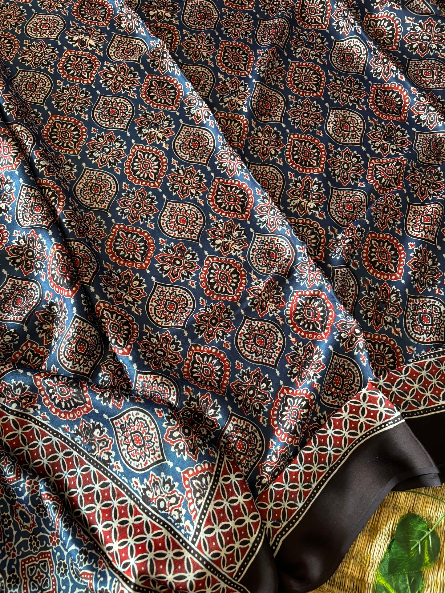 Ajrakh Modal Silk Saree