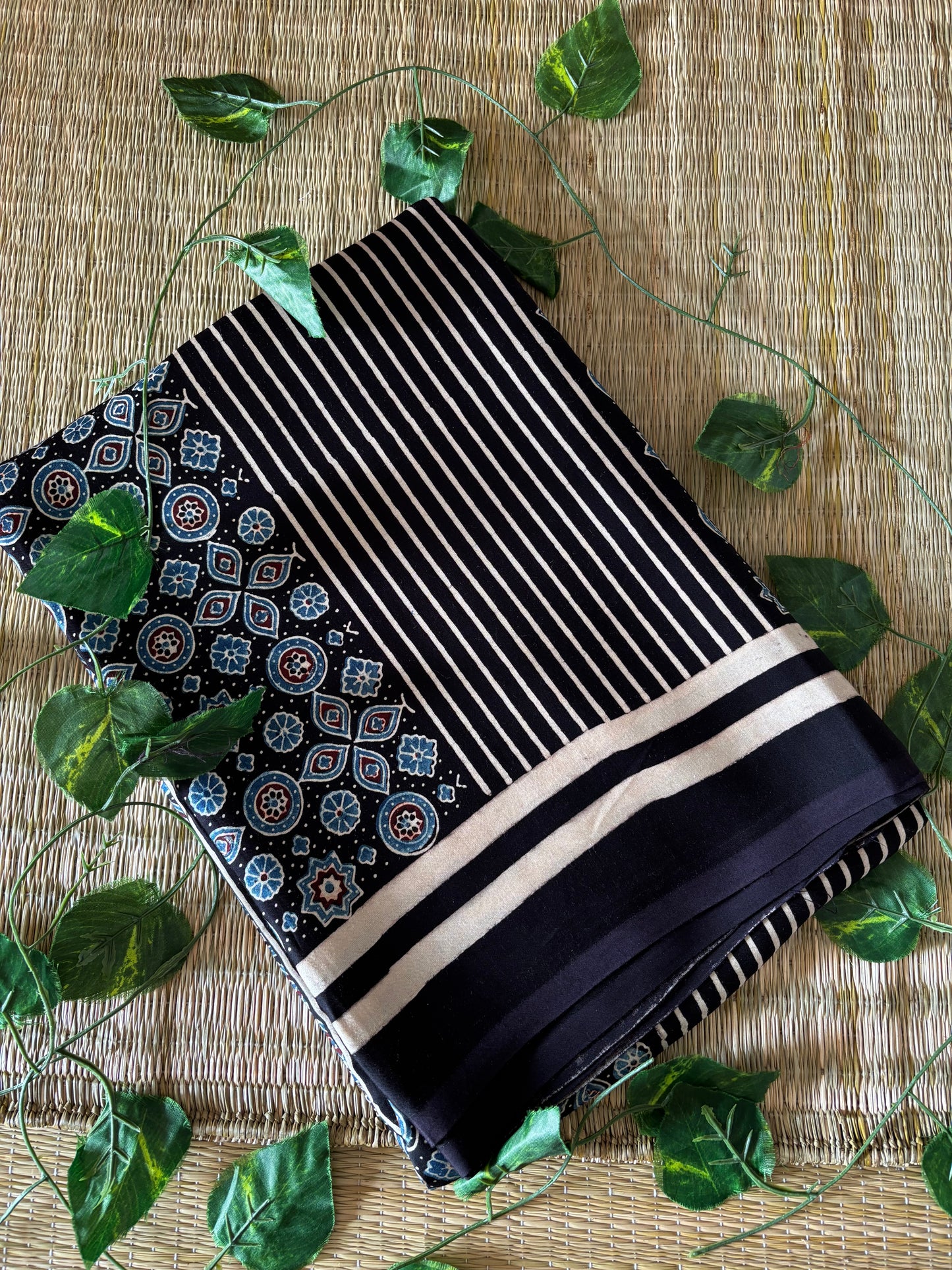 Ajrakh Modal Silk Saree