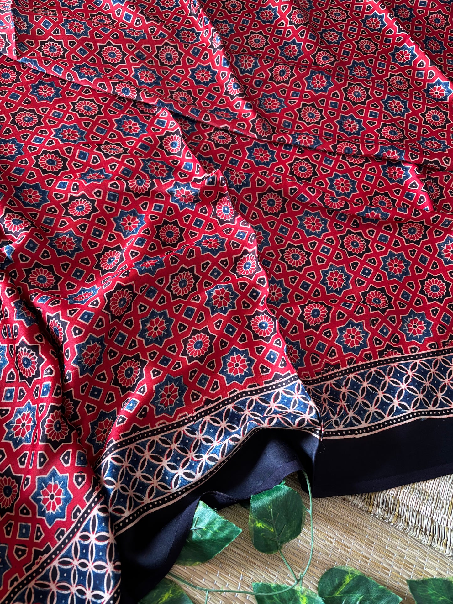 Ajrakh Modal Silk  Saree