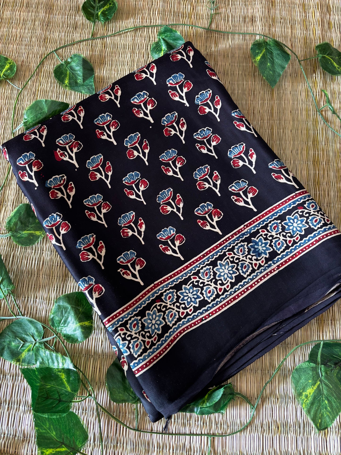 Ajrakh Modal Silk Saree