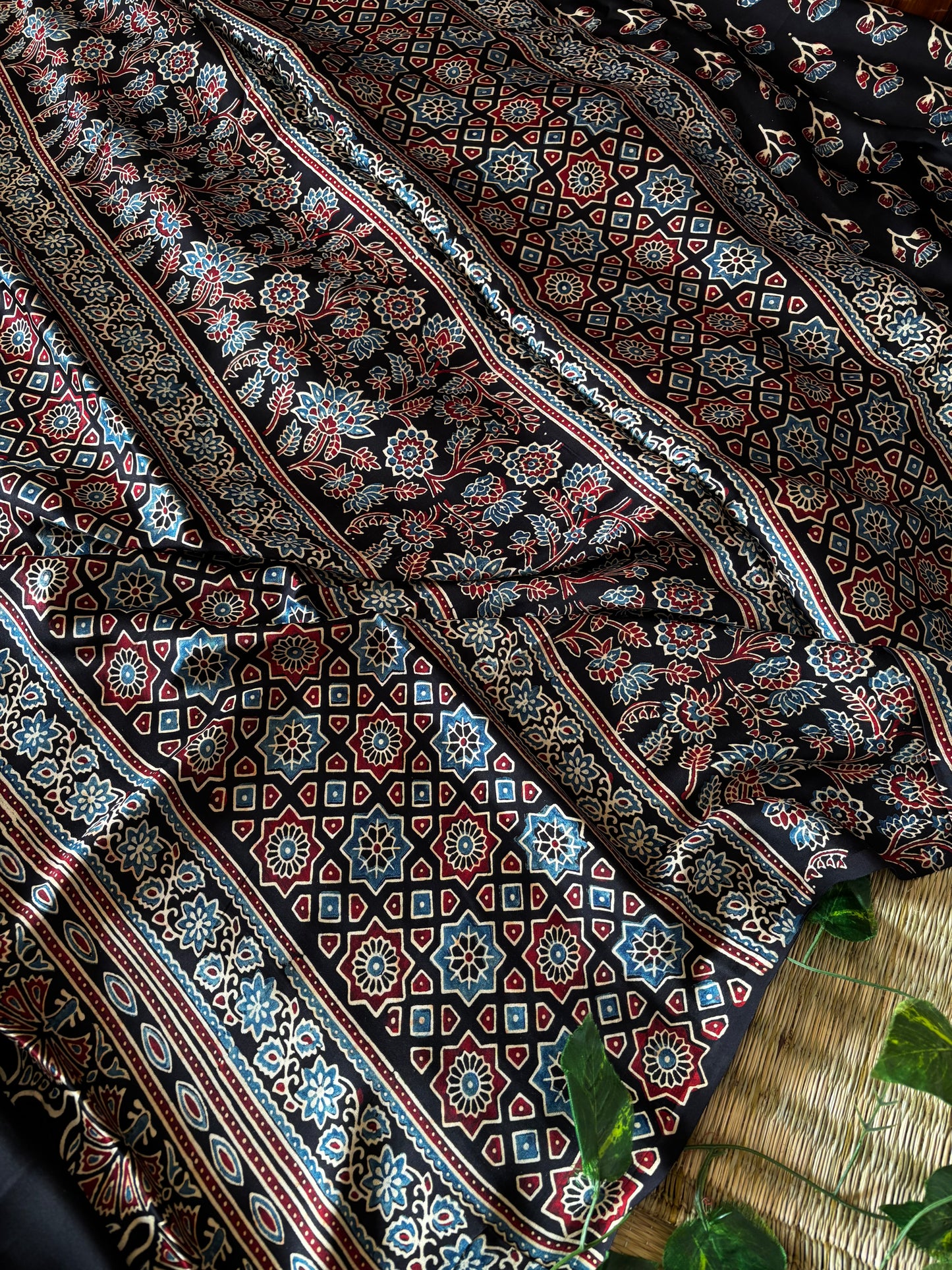 Ajrakh Modal Silk Saree