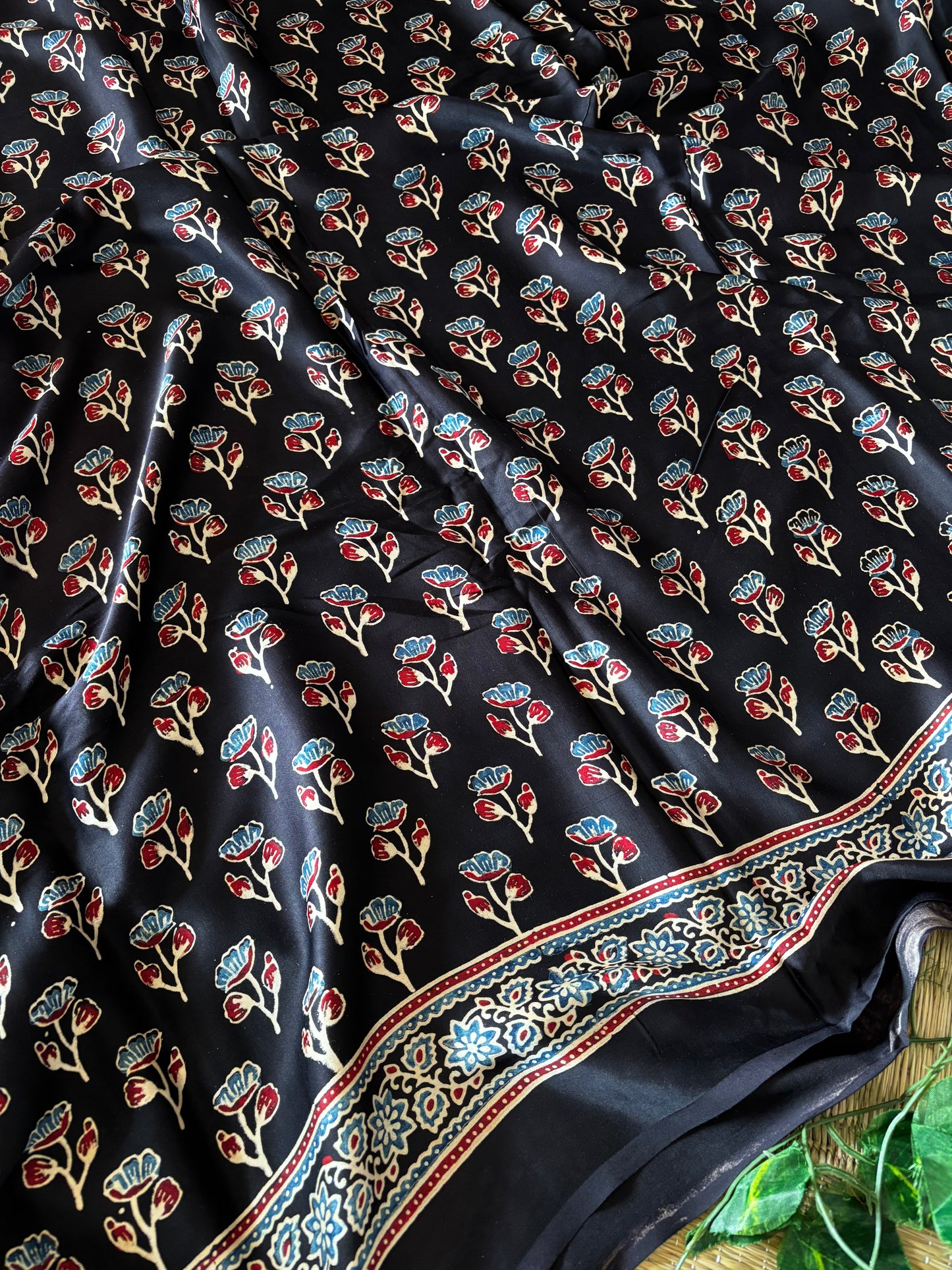 Ajrakh Modal Silk Saree