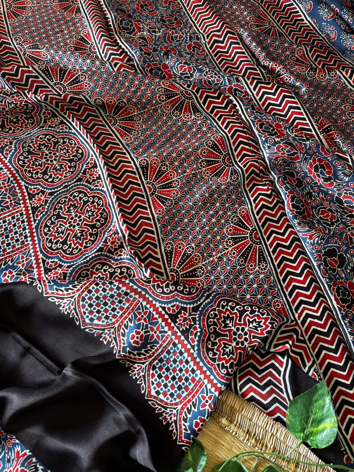 Ajrakh Modal Silk Saree