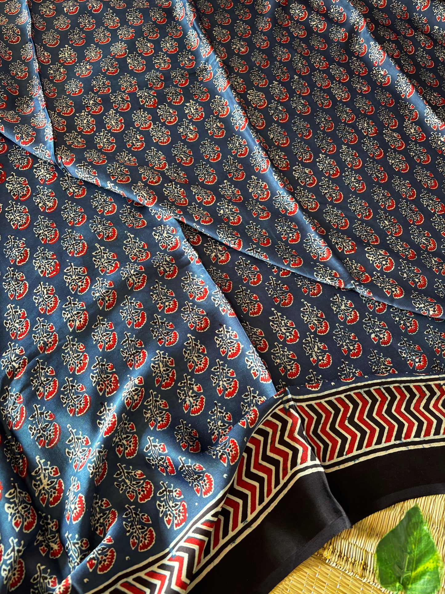 Ajrakh Modal Silk Saree