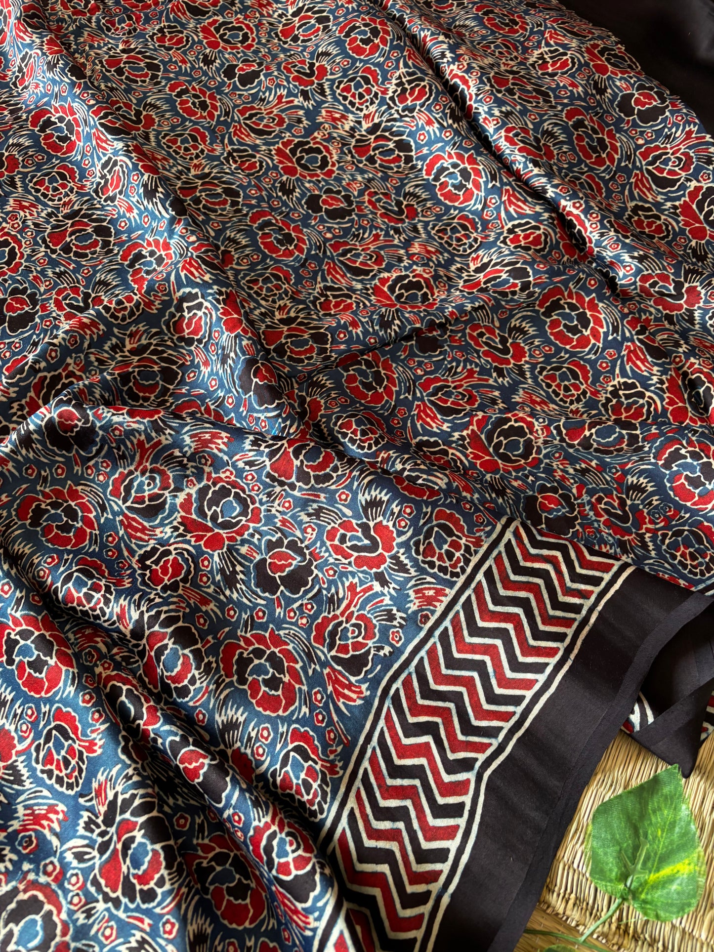Ajrakh Modal Silk Saree