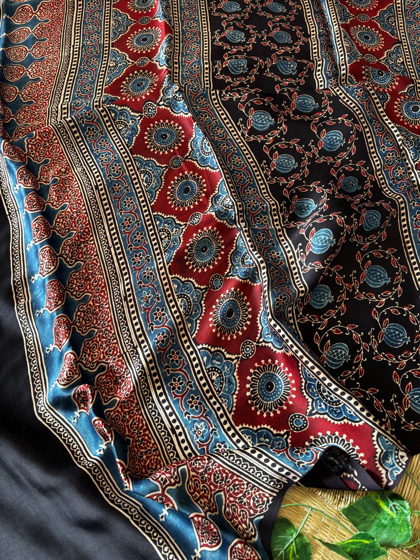 Ajrakh Modal Silk Saree