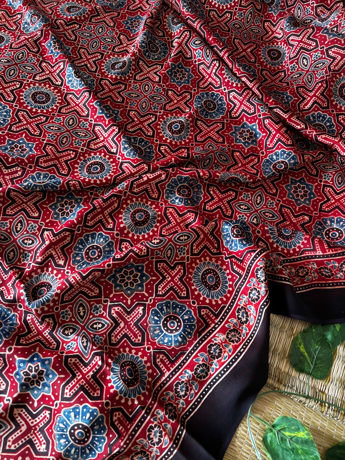 Ajrakh Modal Silk Saree
