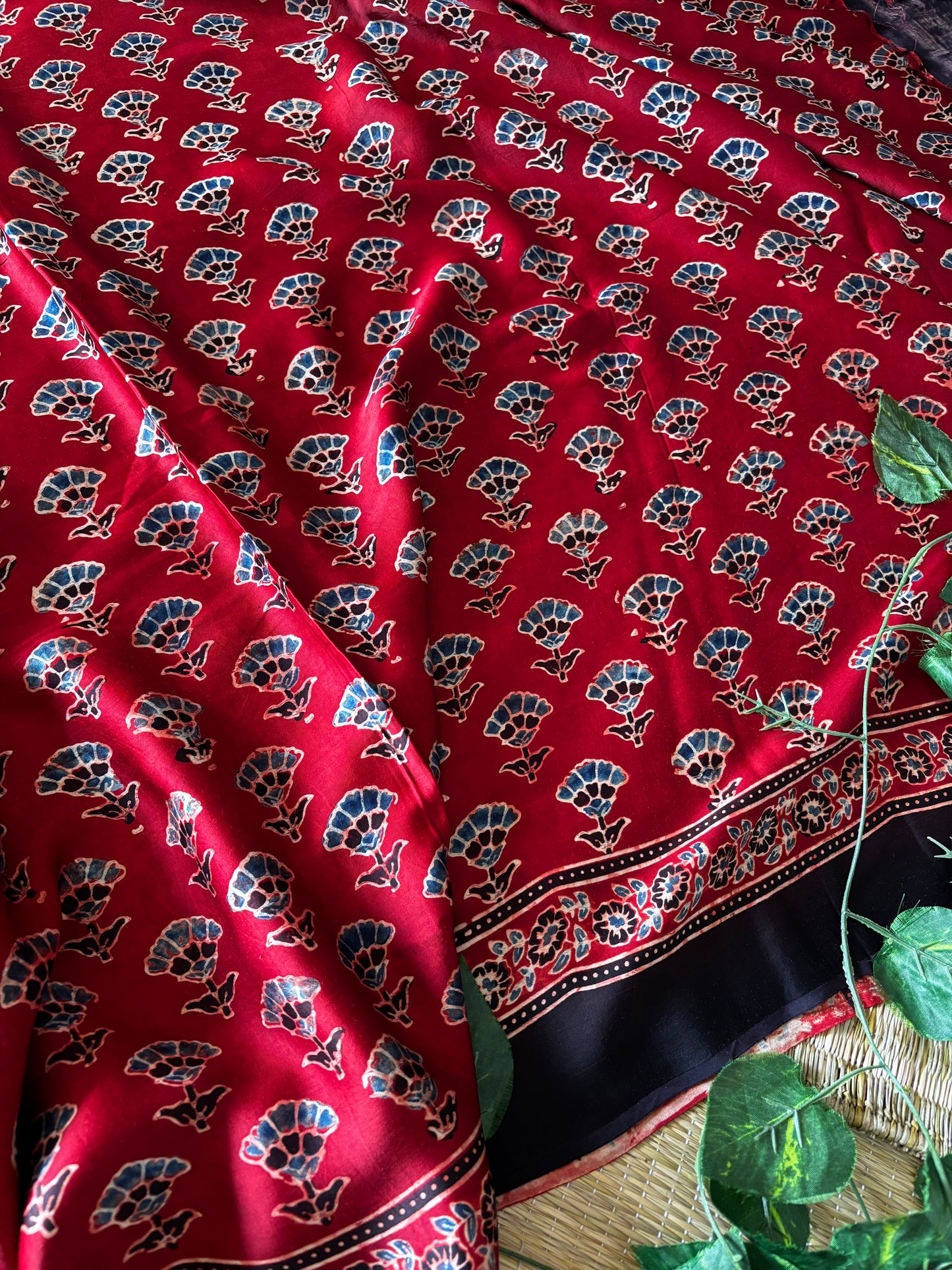 Ajrakh Modal Silk Saree