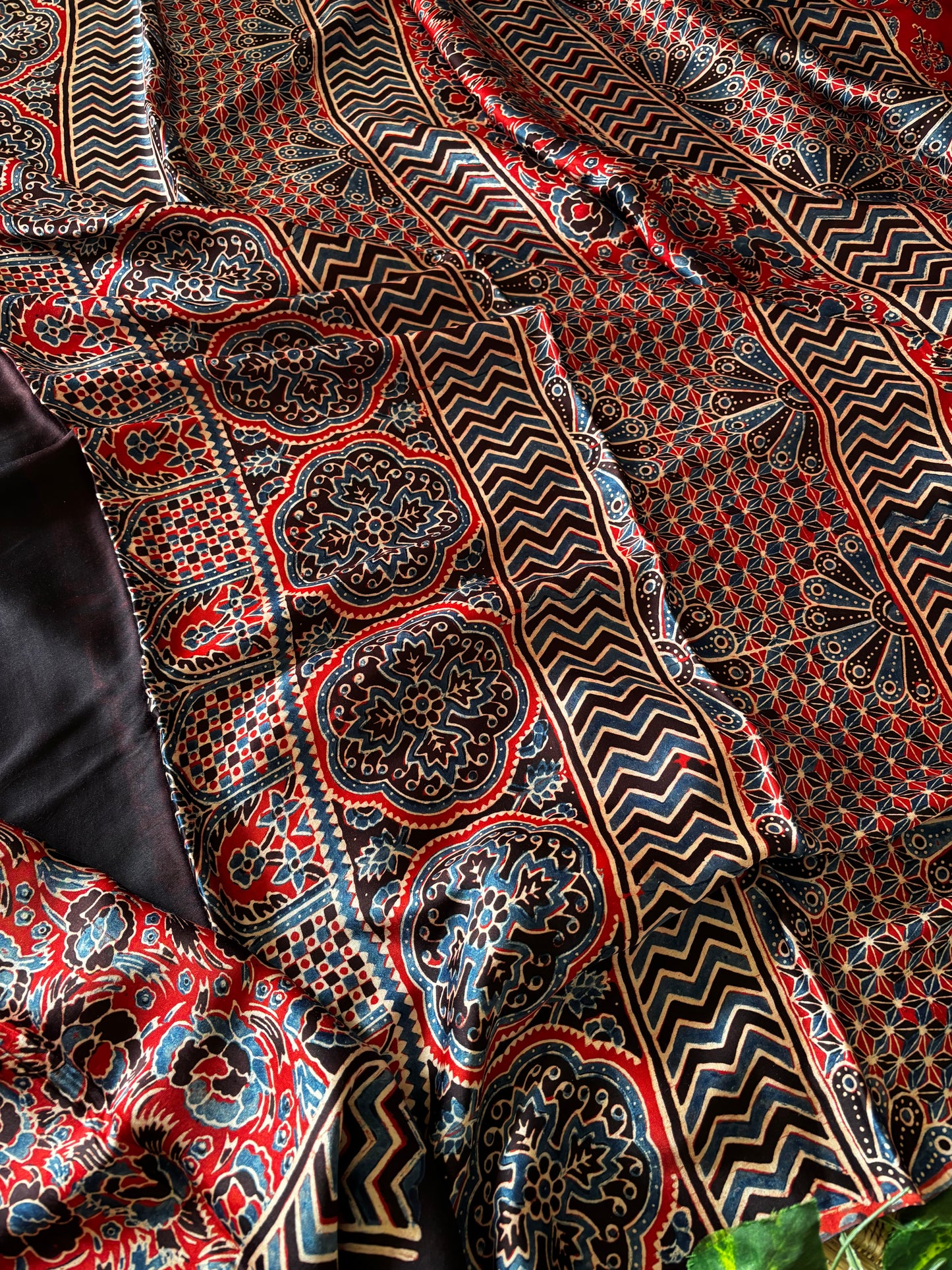 Ajrakh Modal Silk Saree