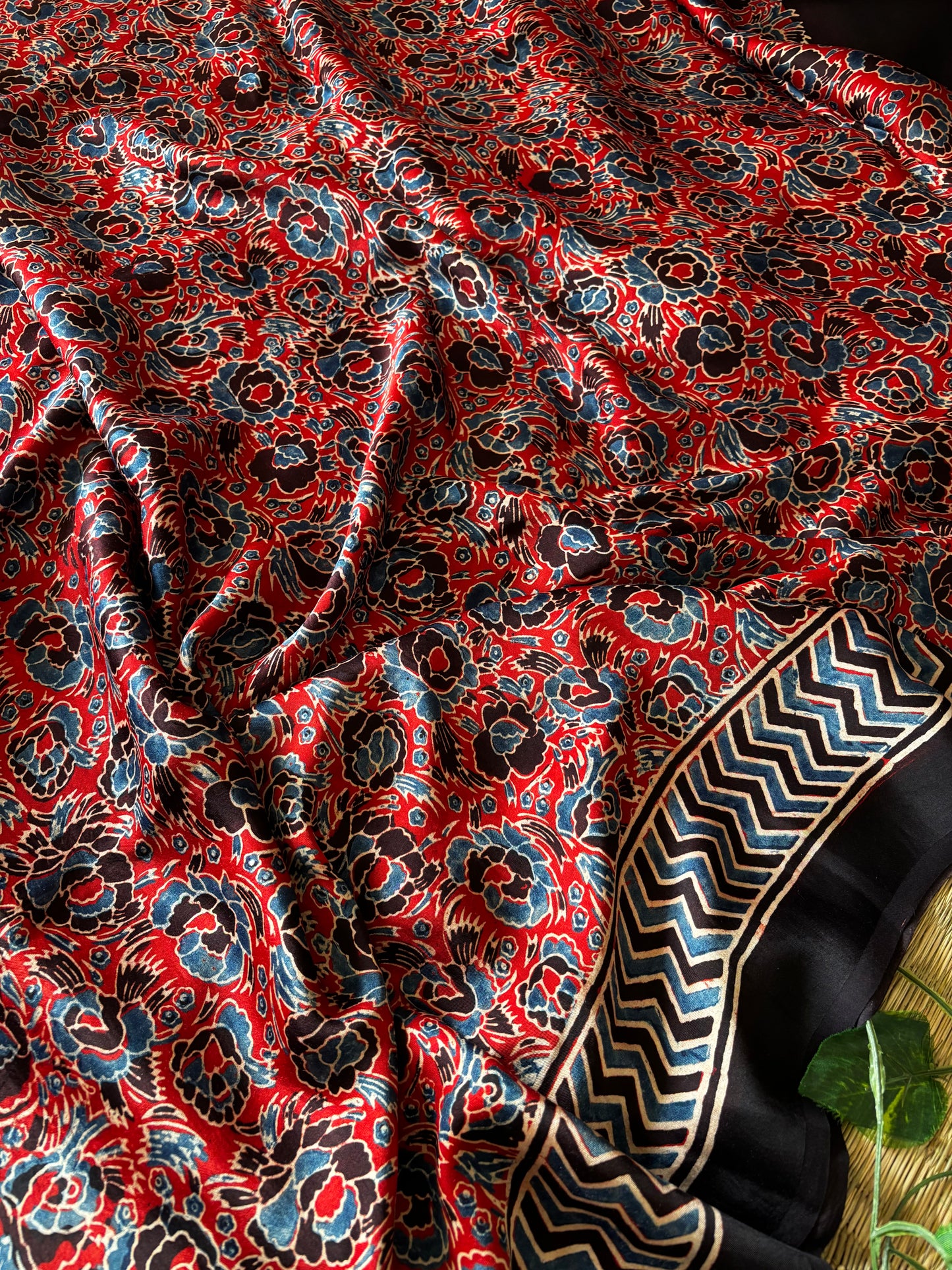 Ajrakh Modal Silk Saree
